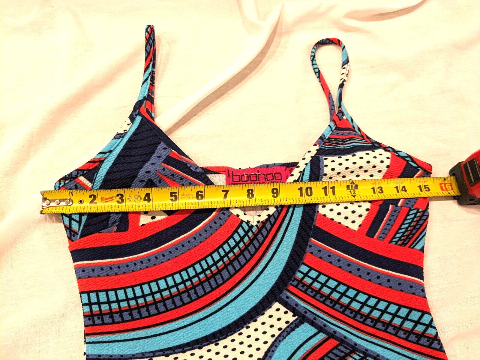 Boohoo Womens Cami/Sheath Shapely and Strapy Abstract Colorful Dress Sz: 4 Artsy