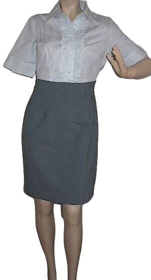 New York & Company Dress Womens XS Two-In-One gray office business career