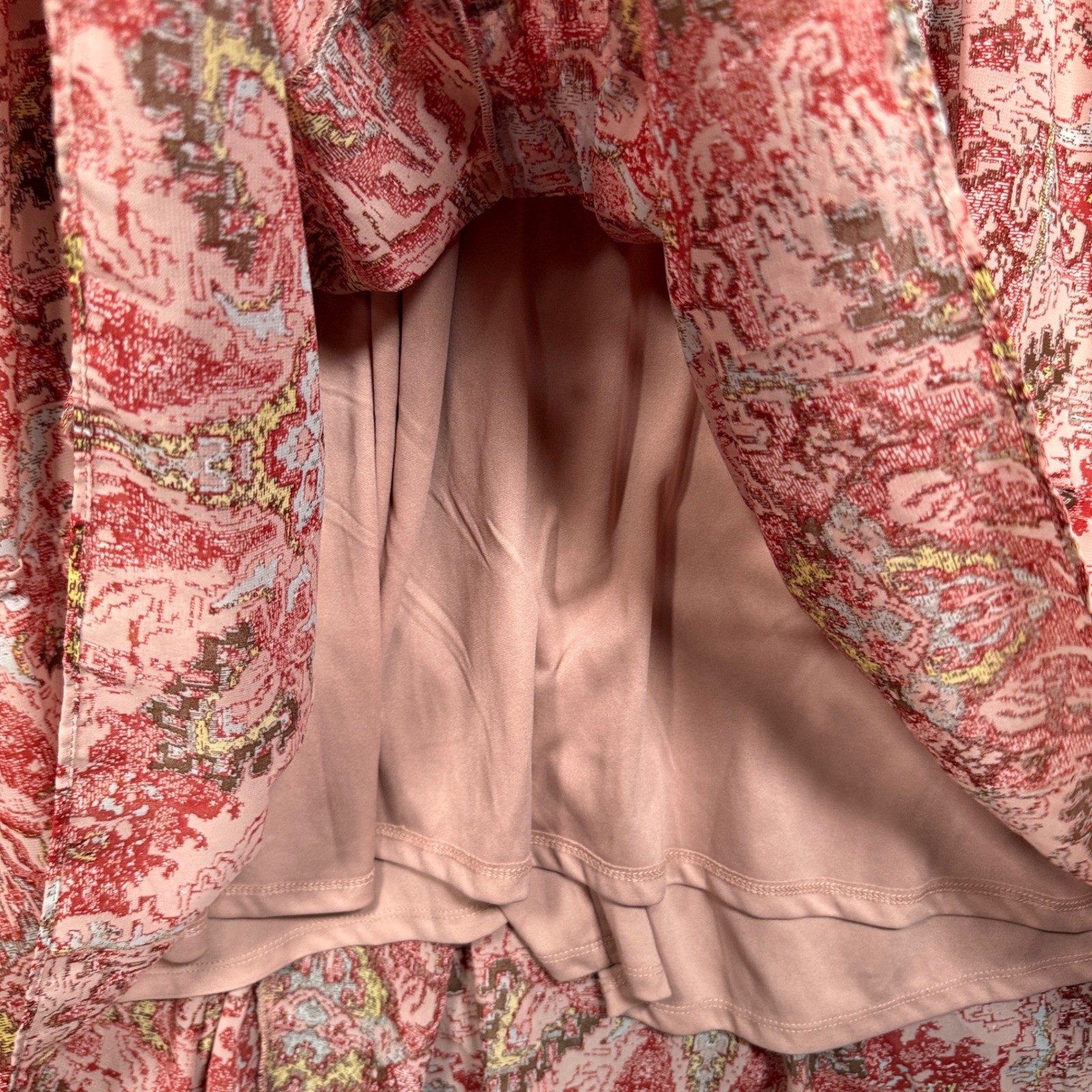 Wonderly Plus Size 3X Maxi Dress Pink Abstract Print Shift Tiered Boho Wedding