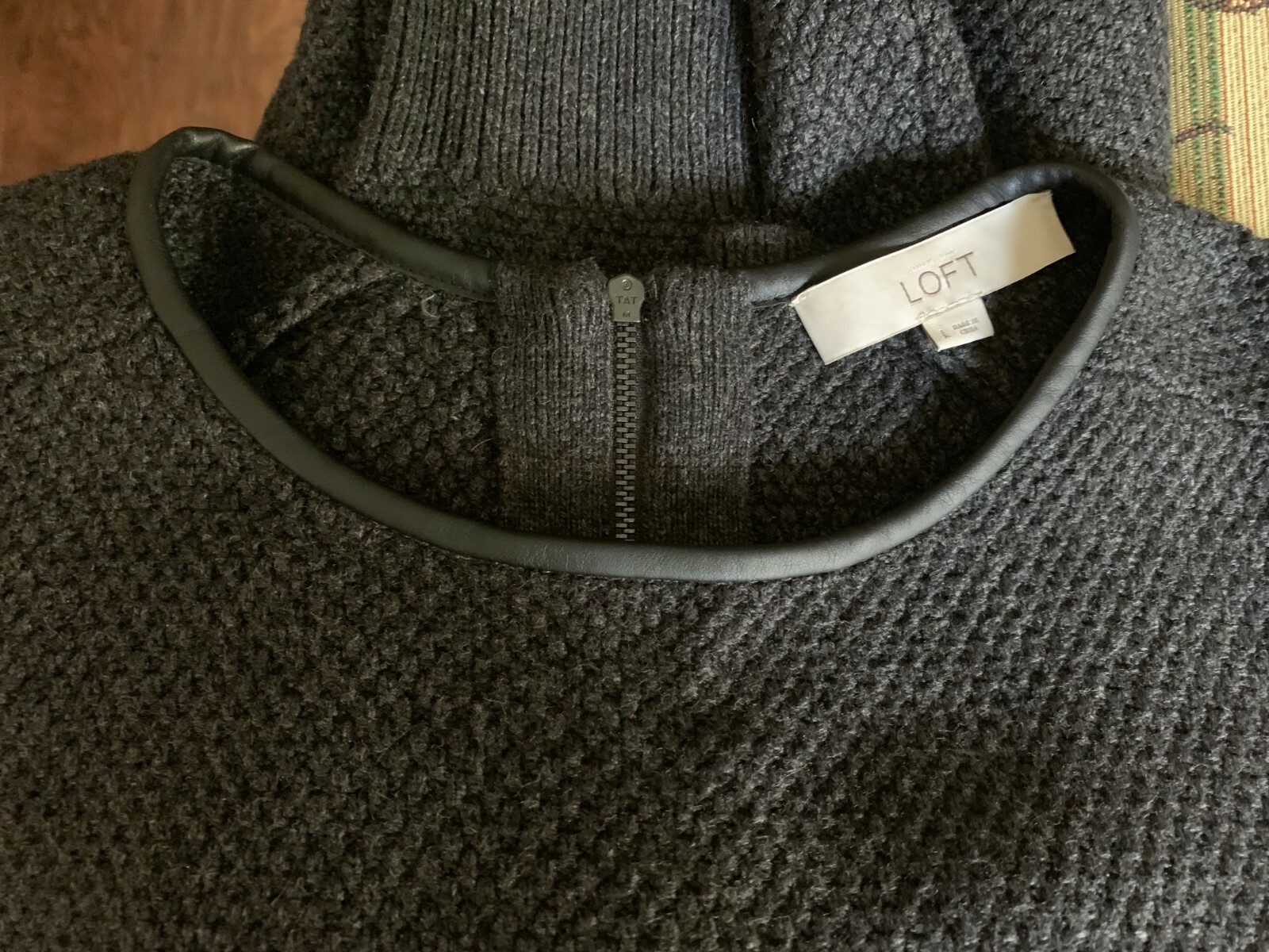 Ann Taylor Loft THICK Gray Cotton Camel Hair Blend Sweater Dress, Women’s L