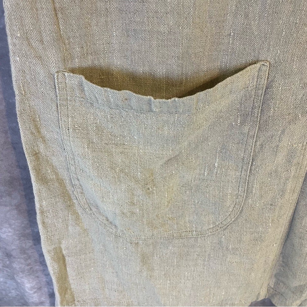 Sunbelt Beige Linen Shift Dress Summery Rustic Minimalist Medium Pockets Classy