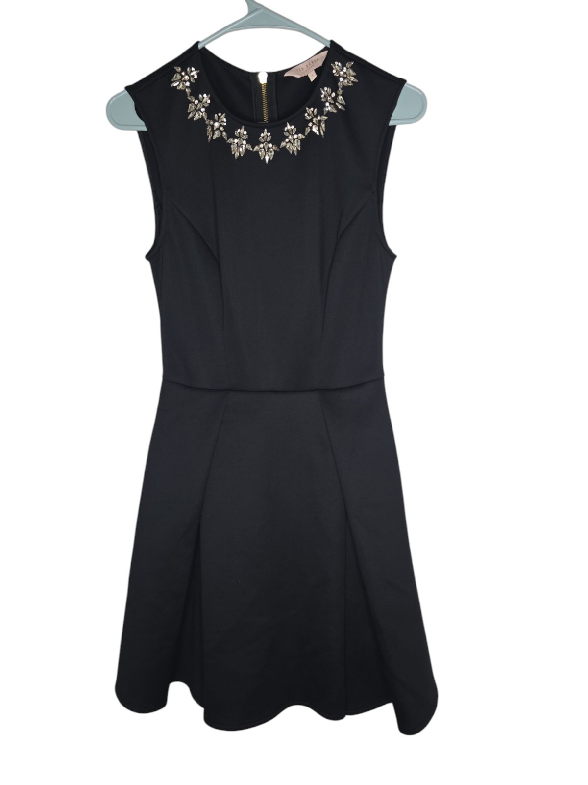 Ted Baker London Joon Skater Dressed Embellished Neckline Fit And Flare 1 US 2-4