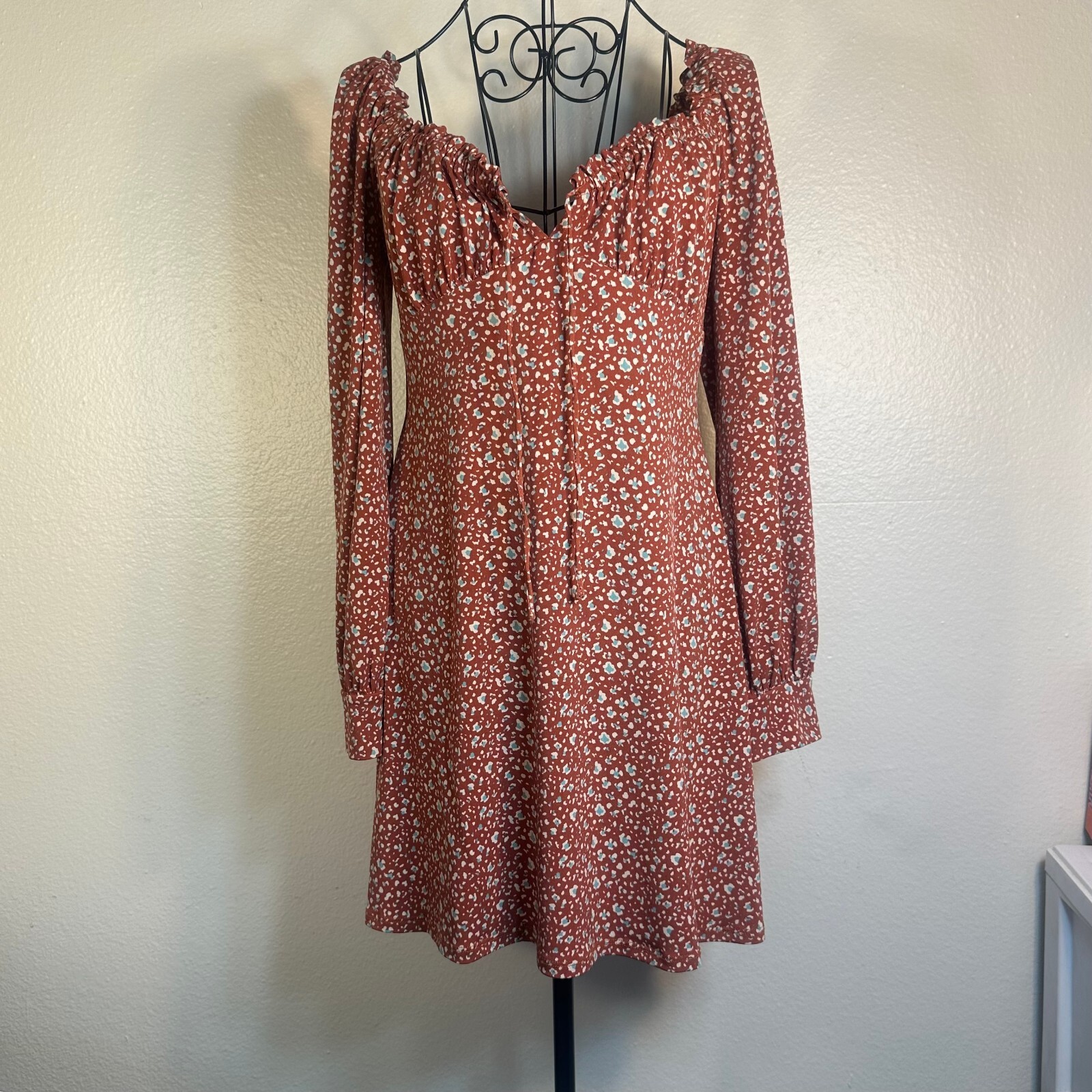 Long Sleeve Leopard Print On or Off Shoulder Dress