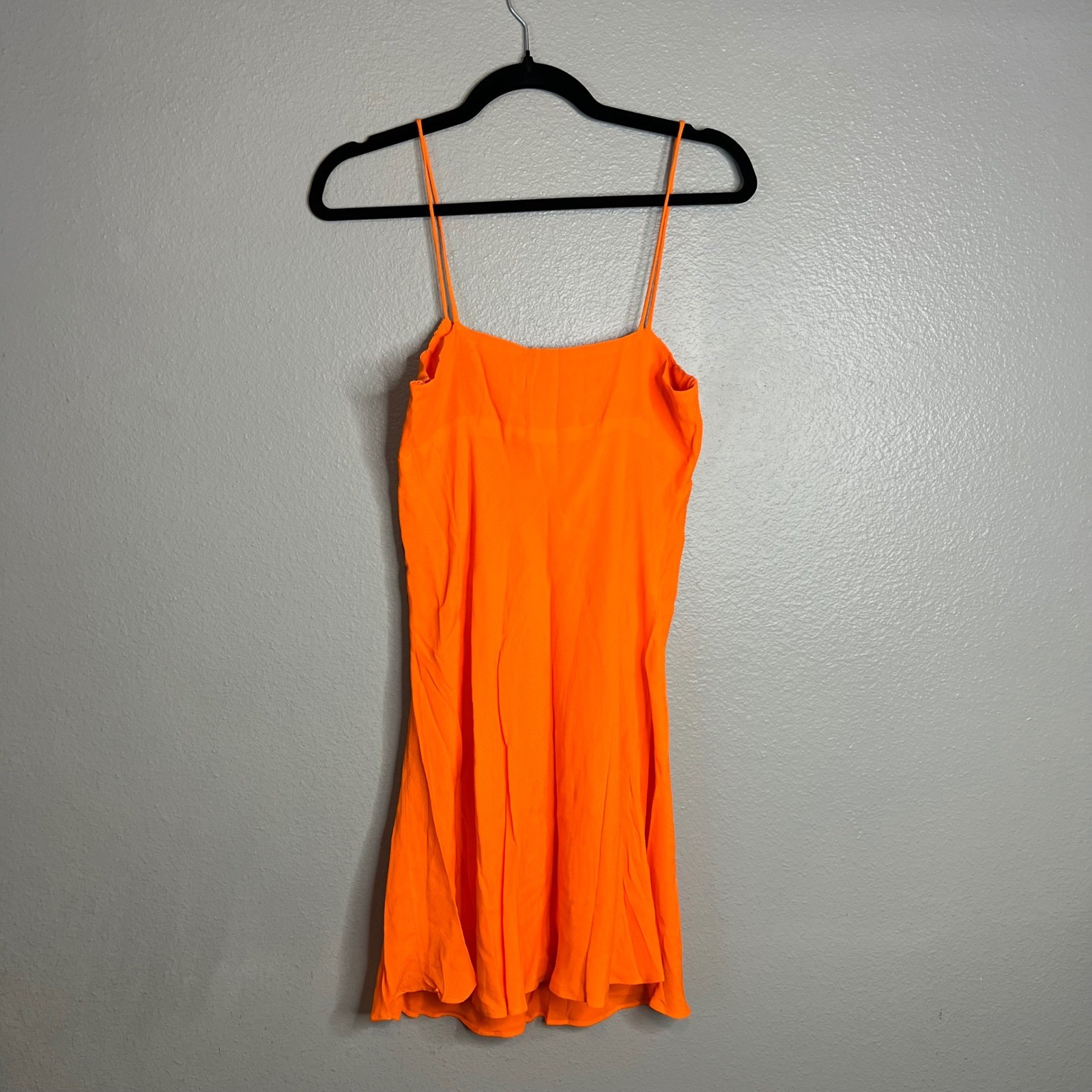 Olivaceous Orange Mini Dress Size M Square Neck Spaghetti Strap NWT