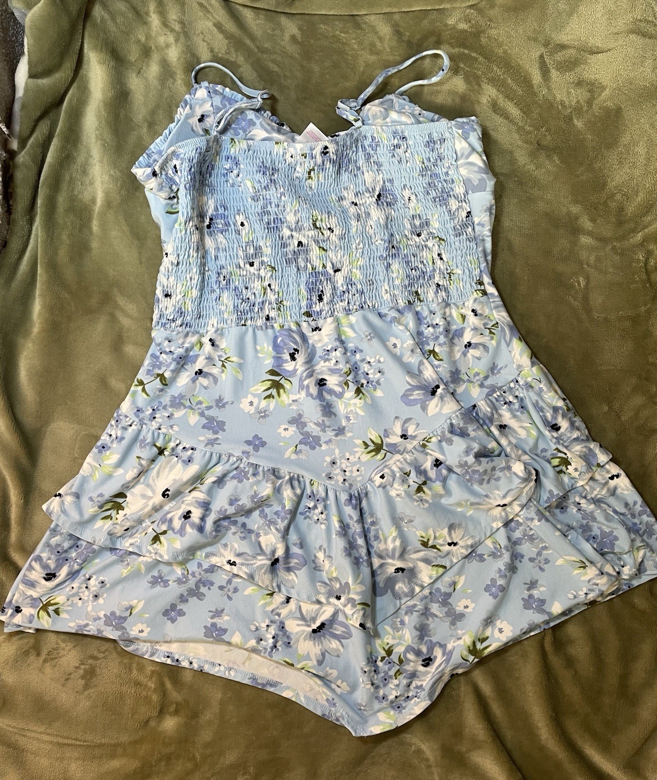 No Boundaries Spaghetti Strap Blue Sun Dress Size XXL 19 Adjustable Straps