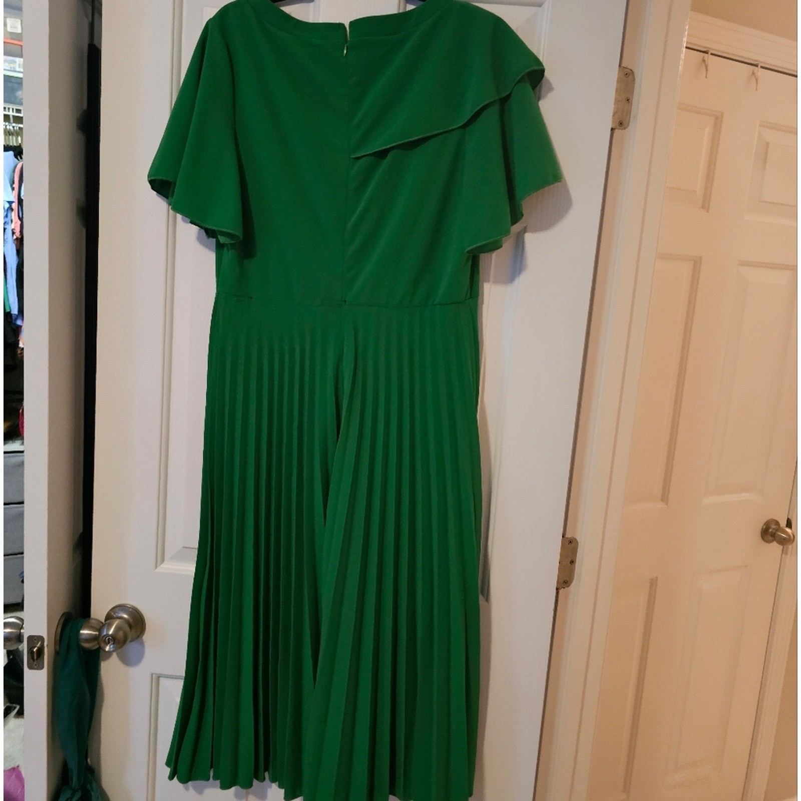 Aomei Green Midi Dress Size 2XL Pleated Flowy Plus Size Dress