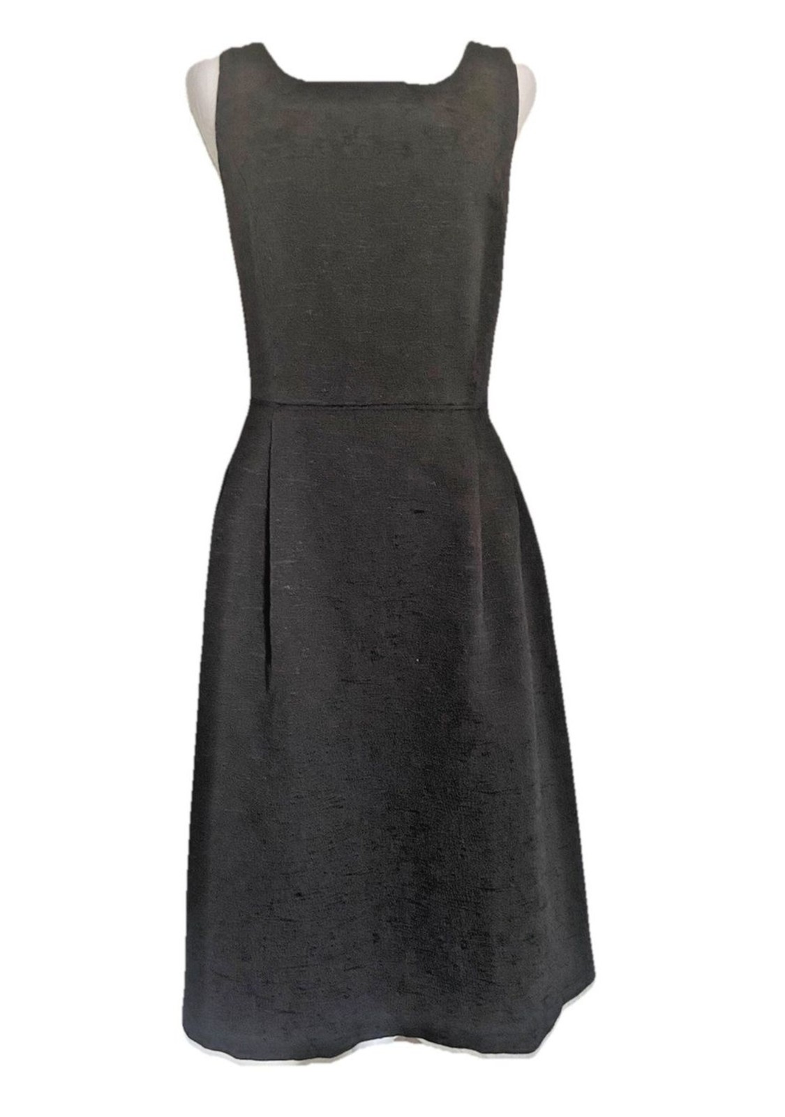 Lands’ End Black Dress Sleeveless Cotton Blend Pockets Summer Basic M (10)