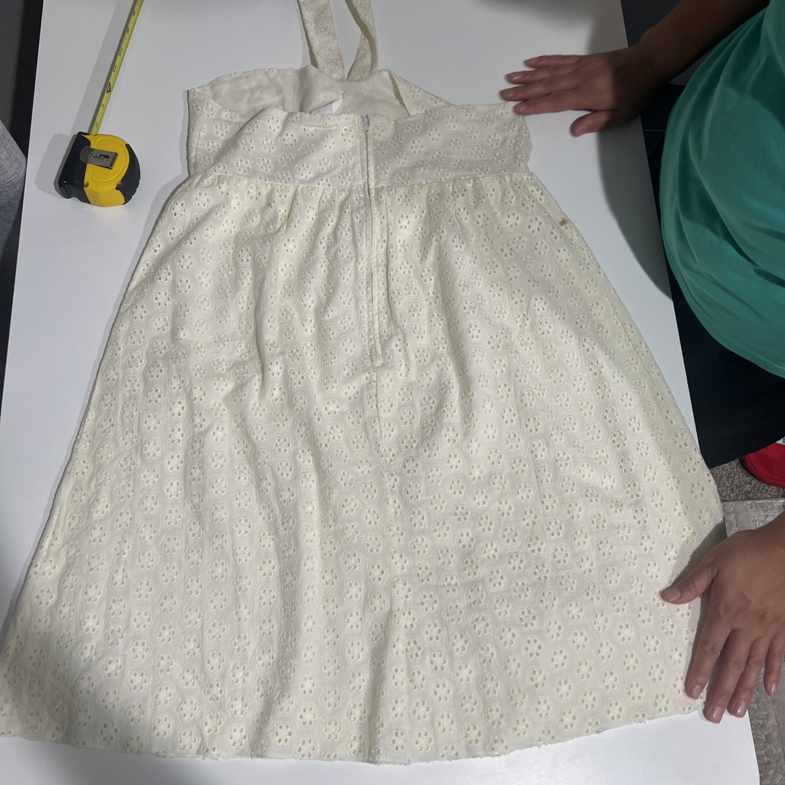 Vtg True People Dress Mini Halter White Cottage Core Coquett