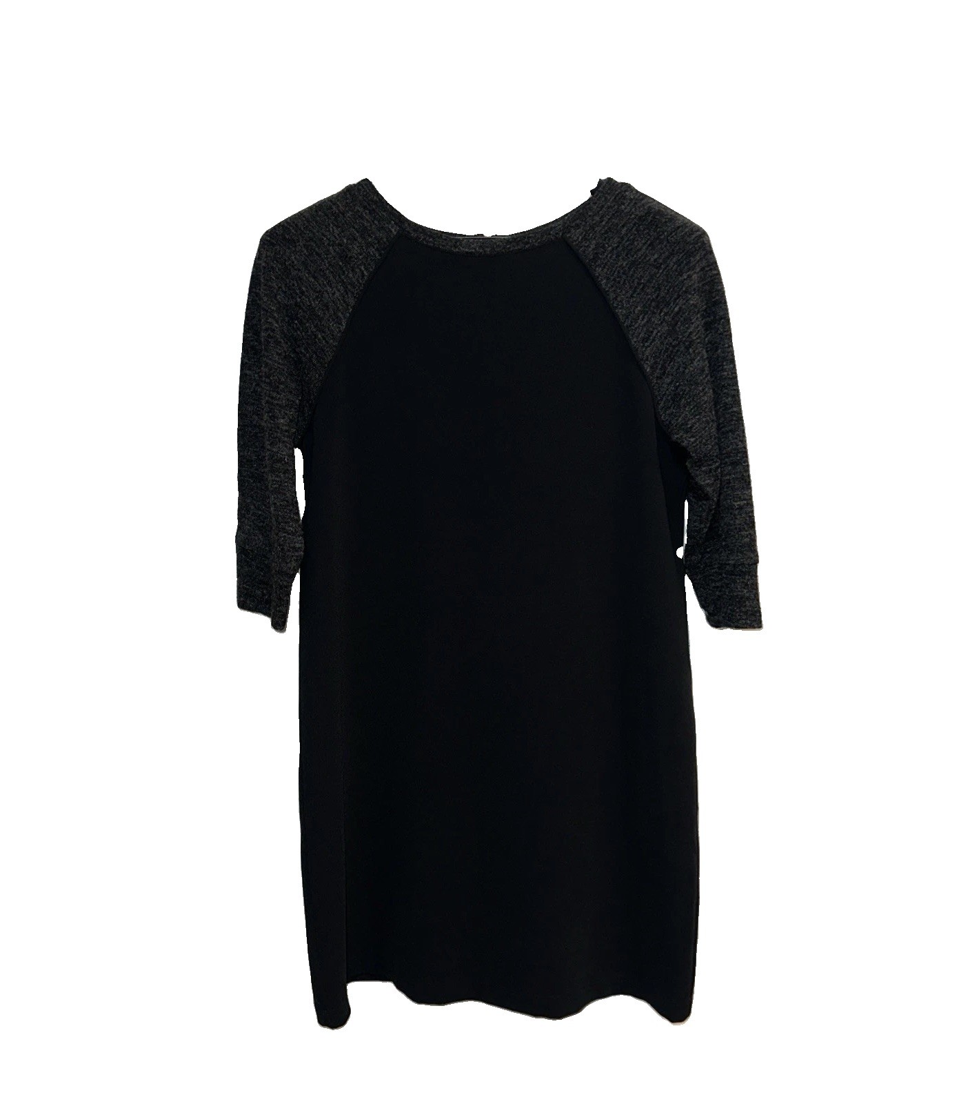 ANN TAYLOR LOFT Raglan Sleeve Colorblock Shift Dress Black Marled 3/4-Sleeve Sz6
