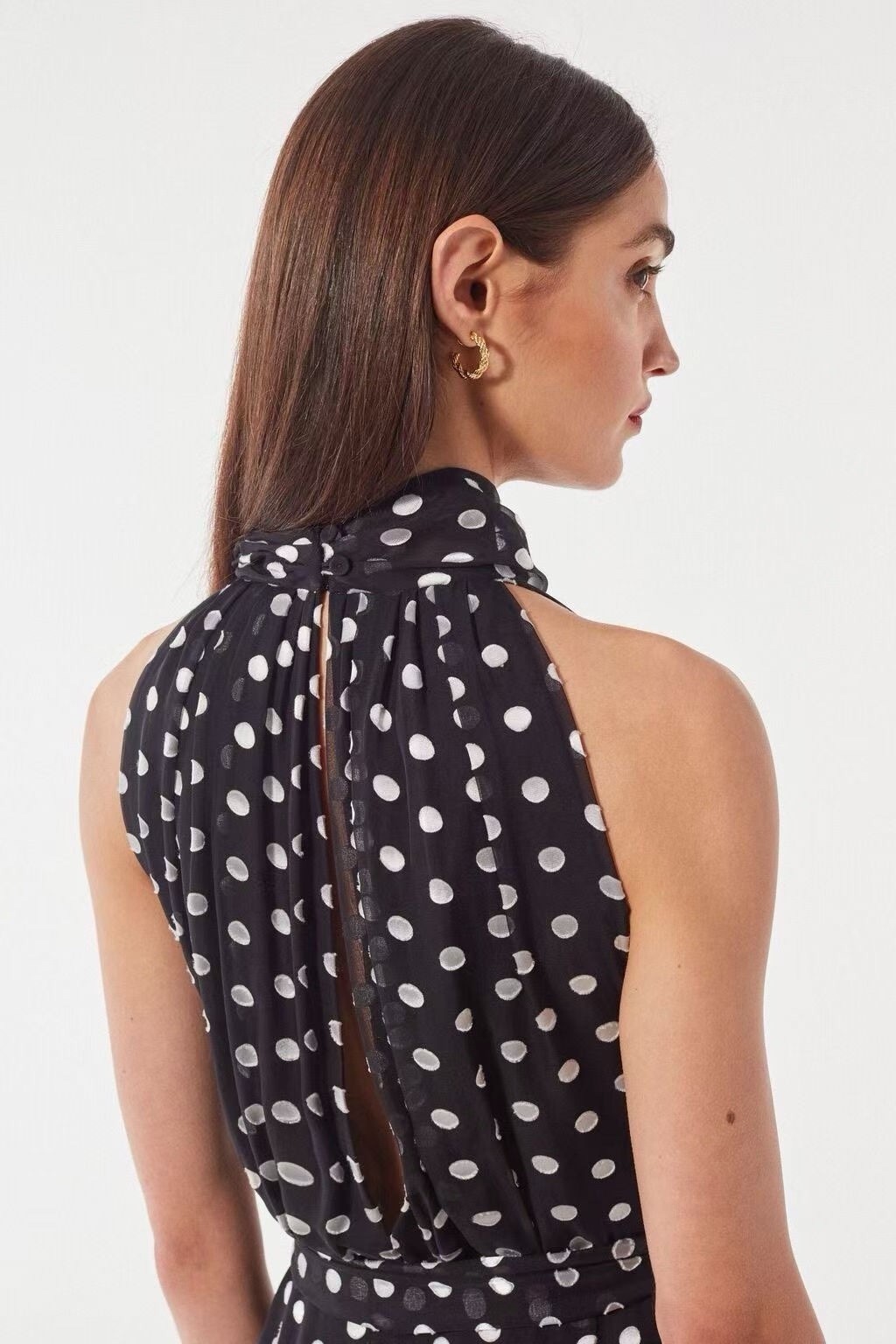 carolina herrera polka dot Midi Dress Size 10