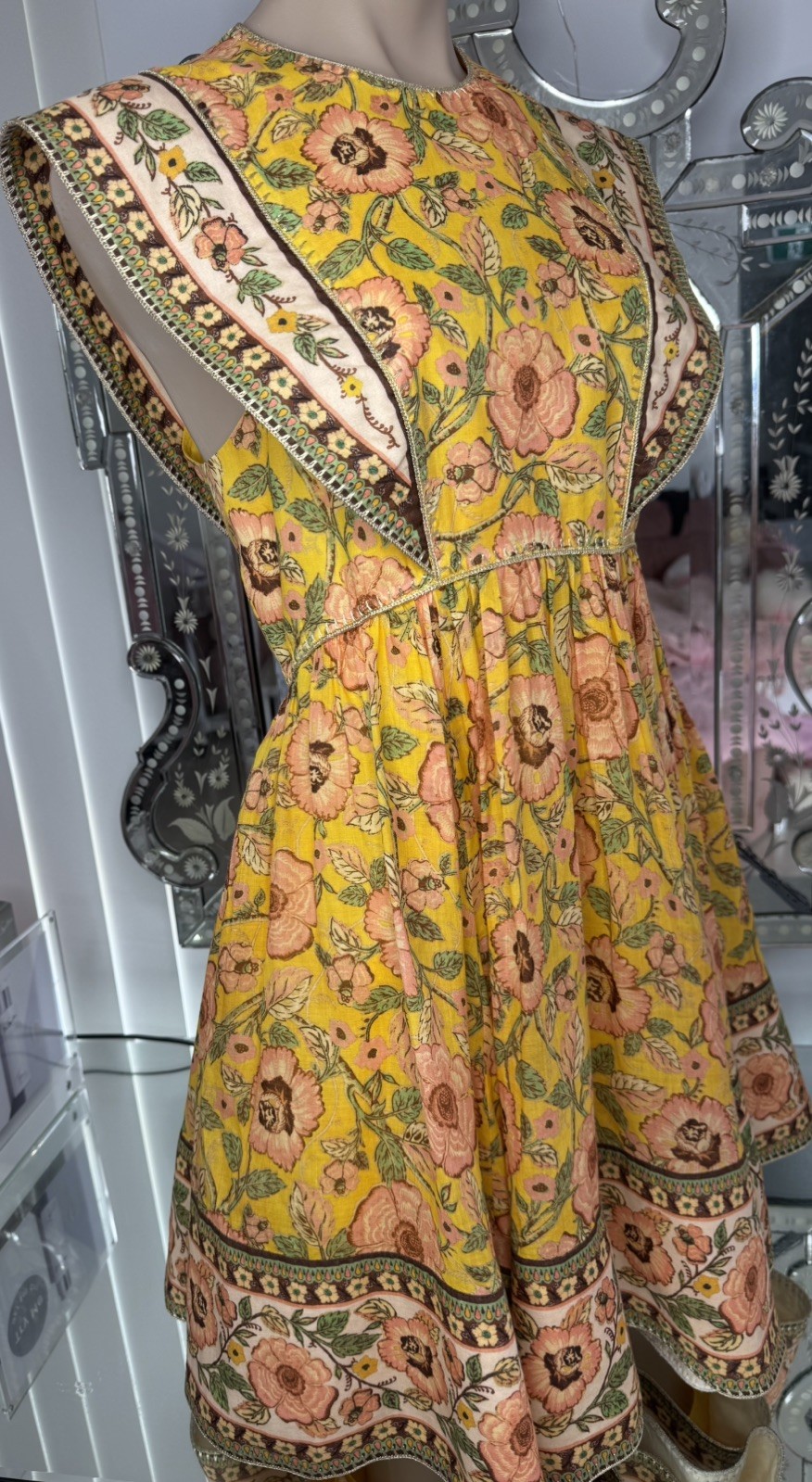 LIKE NEW-ZIMMERMANN Junie Spliced Mini Dress Size 2/ AU 12/ US 8