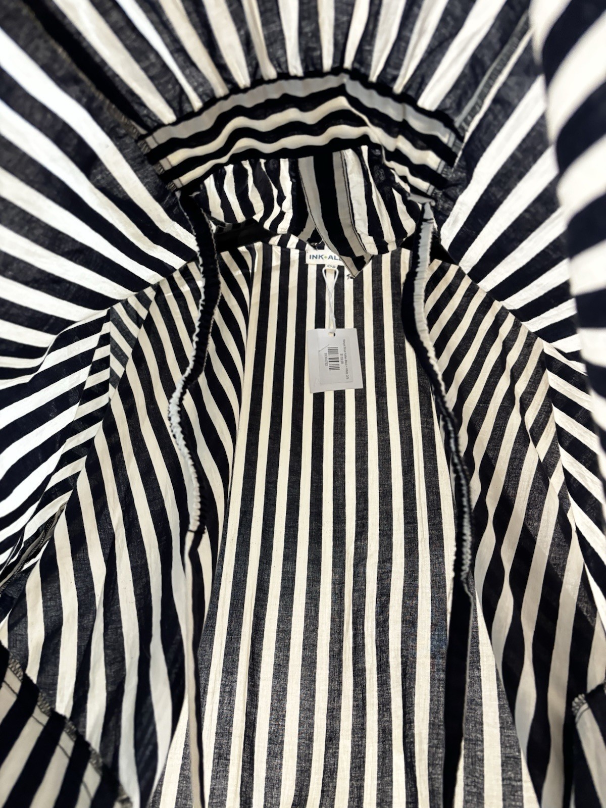 Ink+Alloy Margot Striped Kaftan Black and Cream One Size