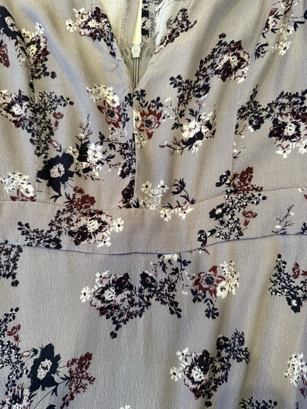 Astr The Label Floral Mini Dress SM Long Sleeve V Neck Gray & Purple Revolve EUC