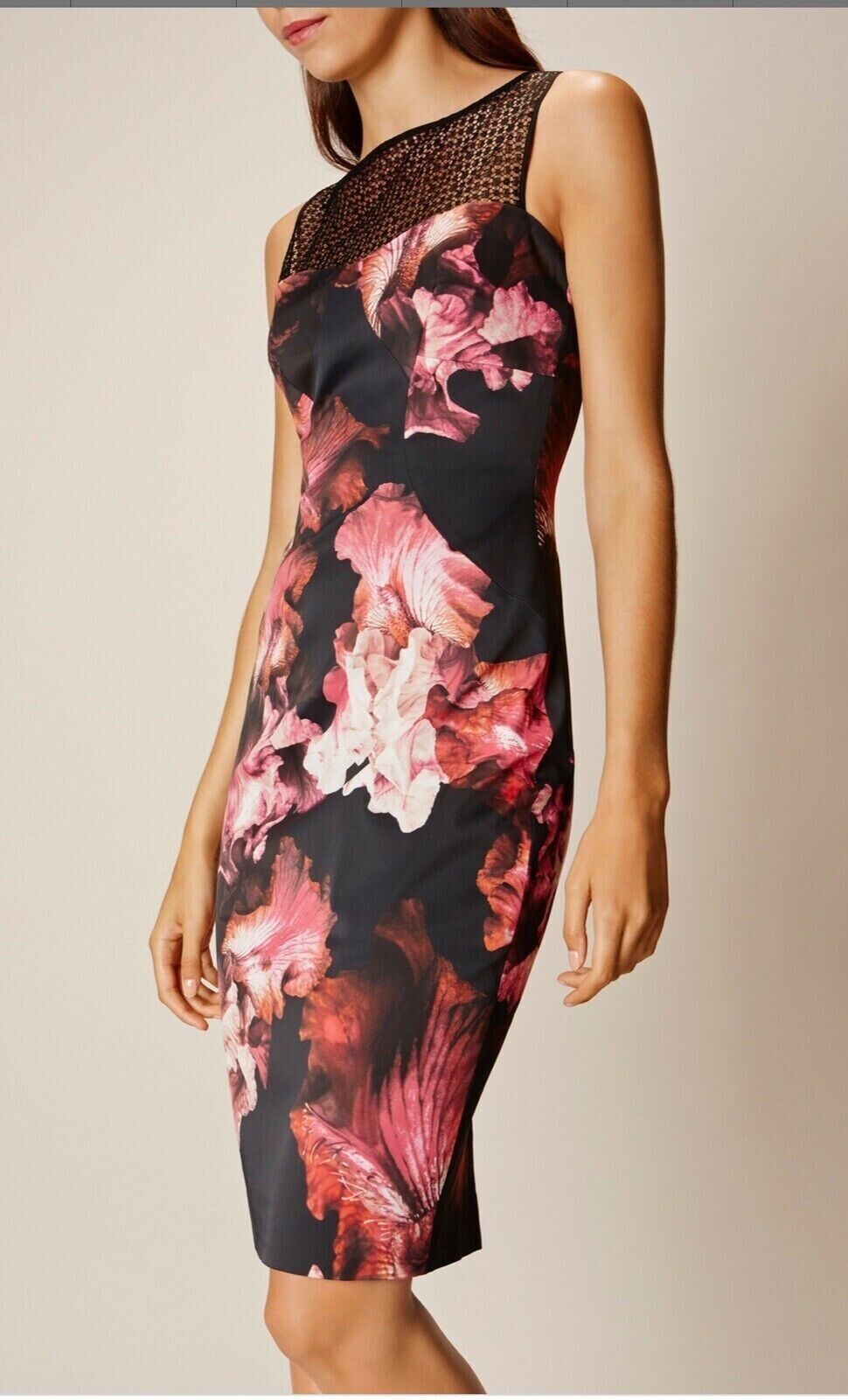BNWT KAREN MILLEN Floral Sheath Pencil Lace Dress RRP 160 Size UK 10, Wedding