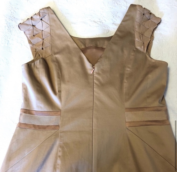 Cotton Colors Extra Studio Peach Rose Lined Shift Cap Sleeve Dress Sz M
