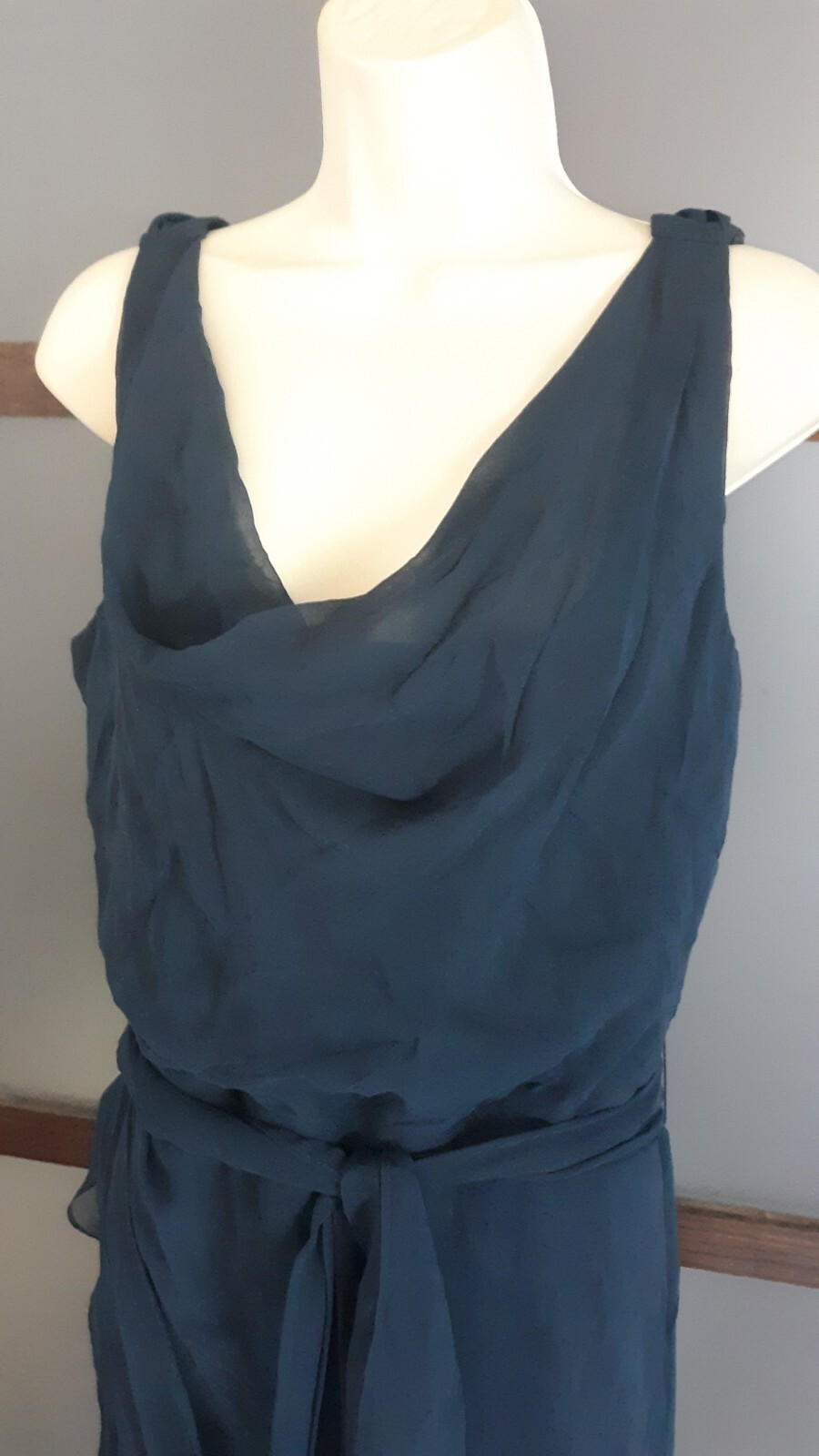 Siri Dress Coronado Navy Blue Chiffon Flowing Sz 12