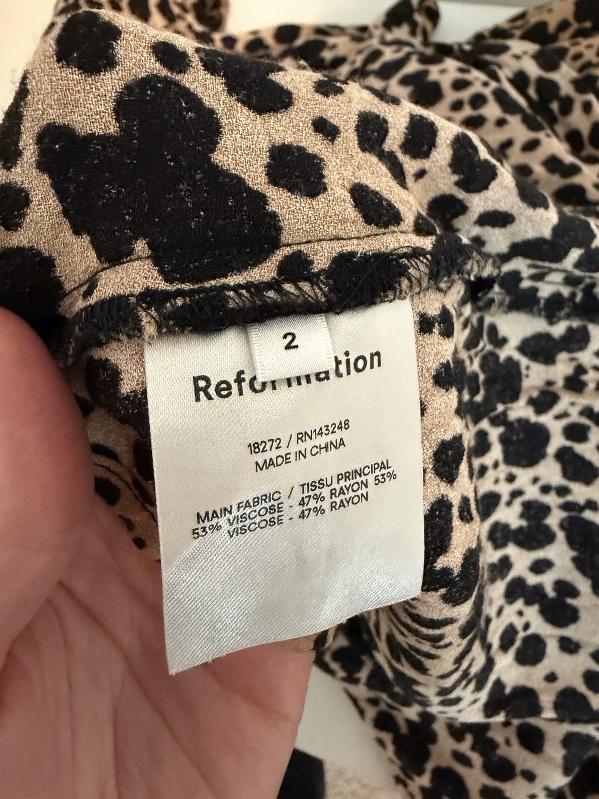 Reformation Sigmund Blitz Leopard Print Midi Dress Size 2