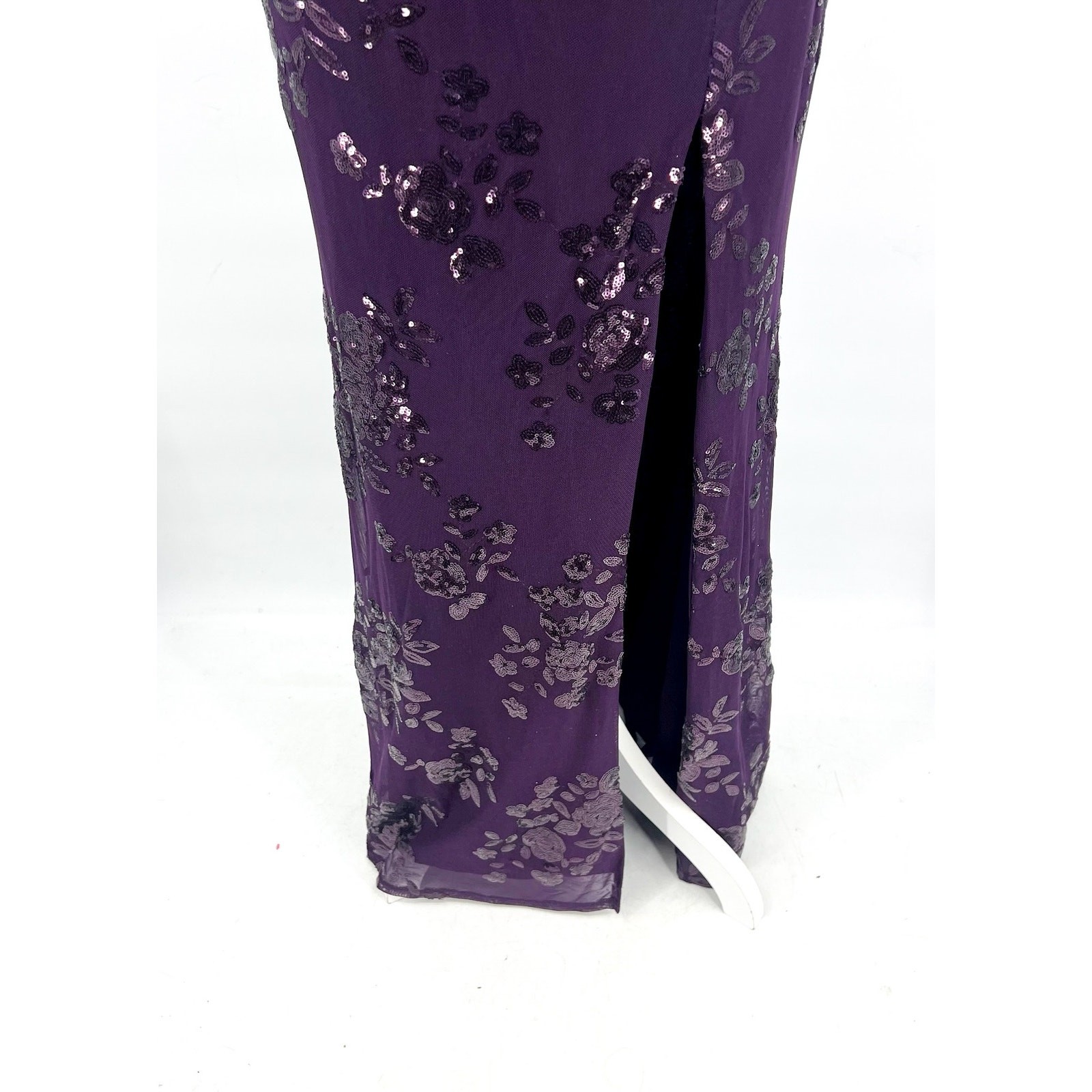 SPEECHLESS Womens Sequin Chiffon Formal Dress Size 16W Eggplant Purple NWT