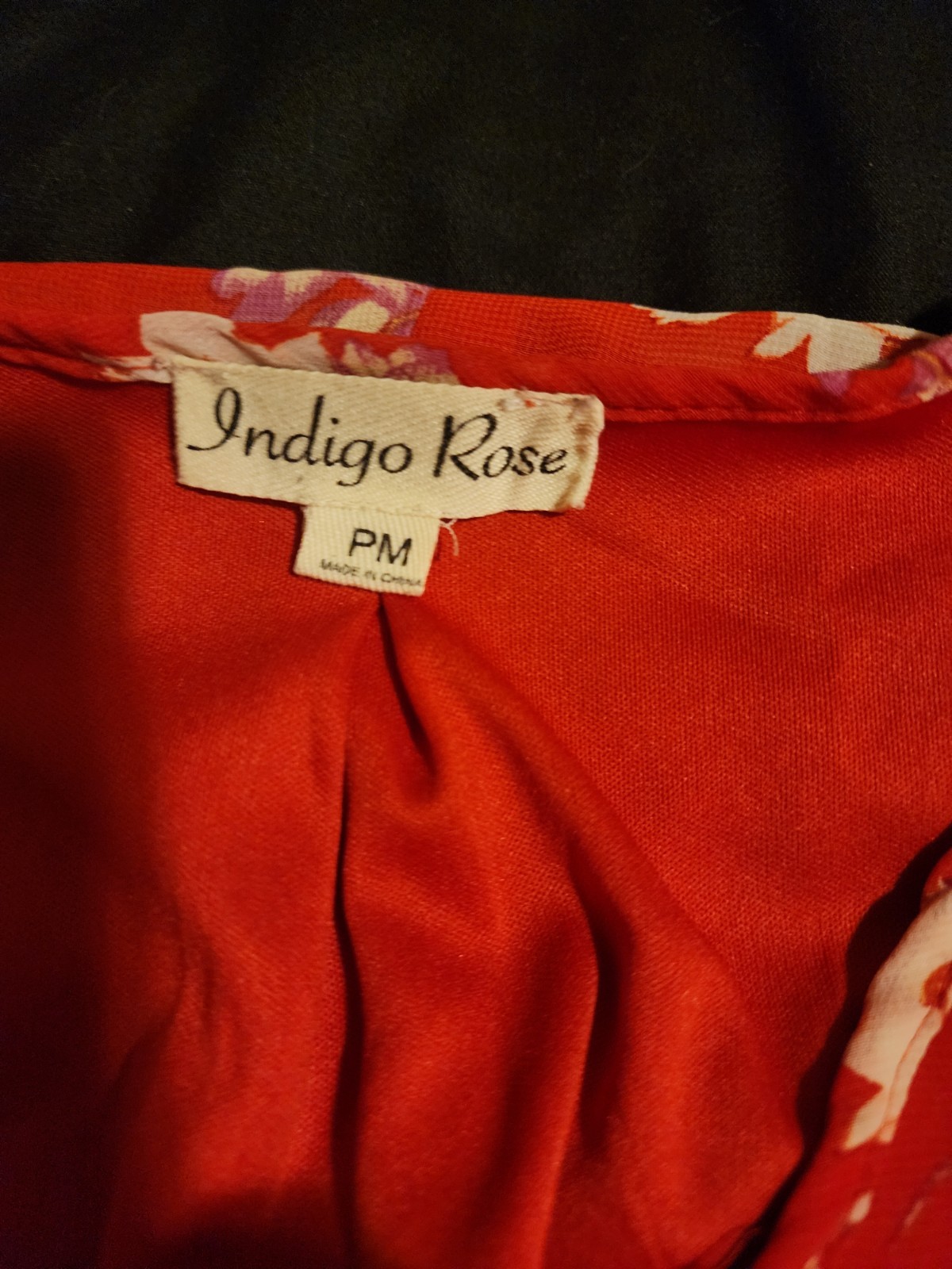 Indigo Rose Petite PM Red/White Floral Wrap Midi Dress V-Neck Tie Ruffle XL
