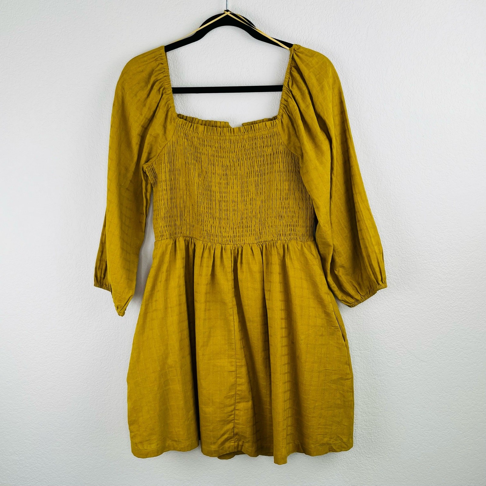 Lost + Wander Forest Jewel Smocked Mini dress in Ecru Olive Medium NWT MSRP $118
