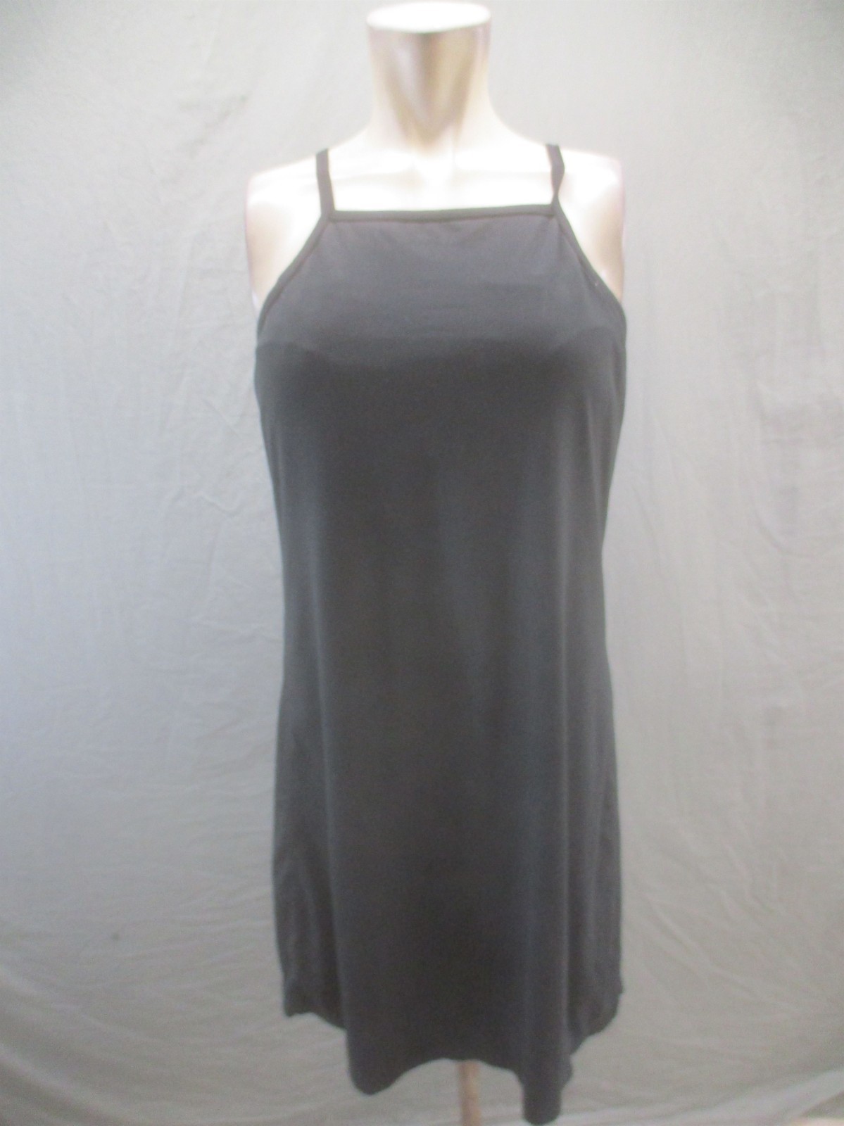 PrAna Size L Womens Black Sleeveless Straps A Line Activewear Stretch Dress 208