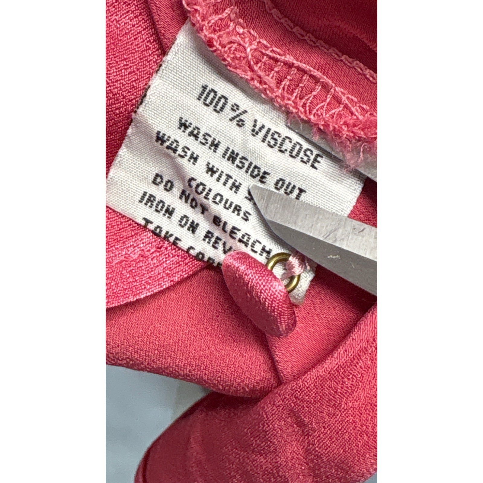 Ghost London Meryl Midi Dress Button Fairycore V Neck Satin XS Pink Long Sleeve
