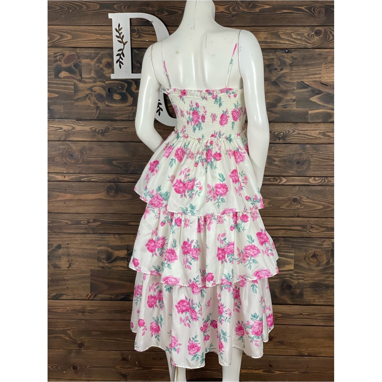 LoveShackFancy | X Target Elise Tiered Pink Floral Sundress Smocked Ruffle Midi