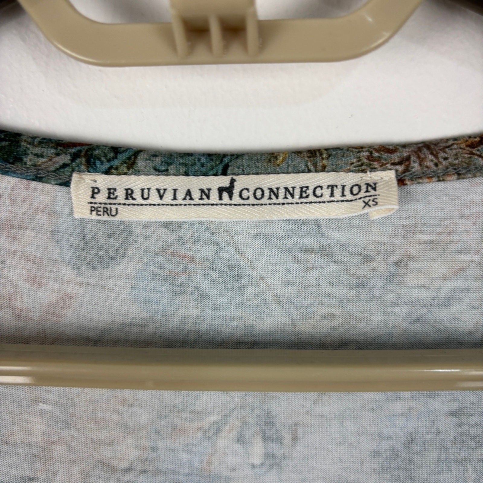 Peruvian Connection Windflower Dress XS Slate Floral Blue Yellow