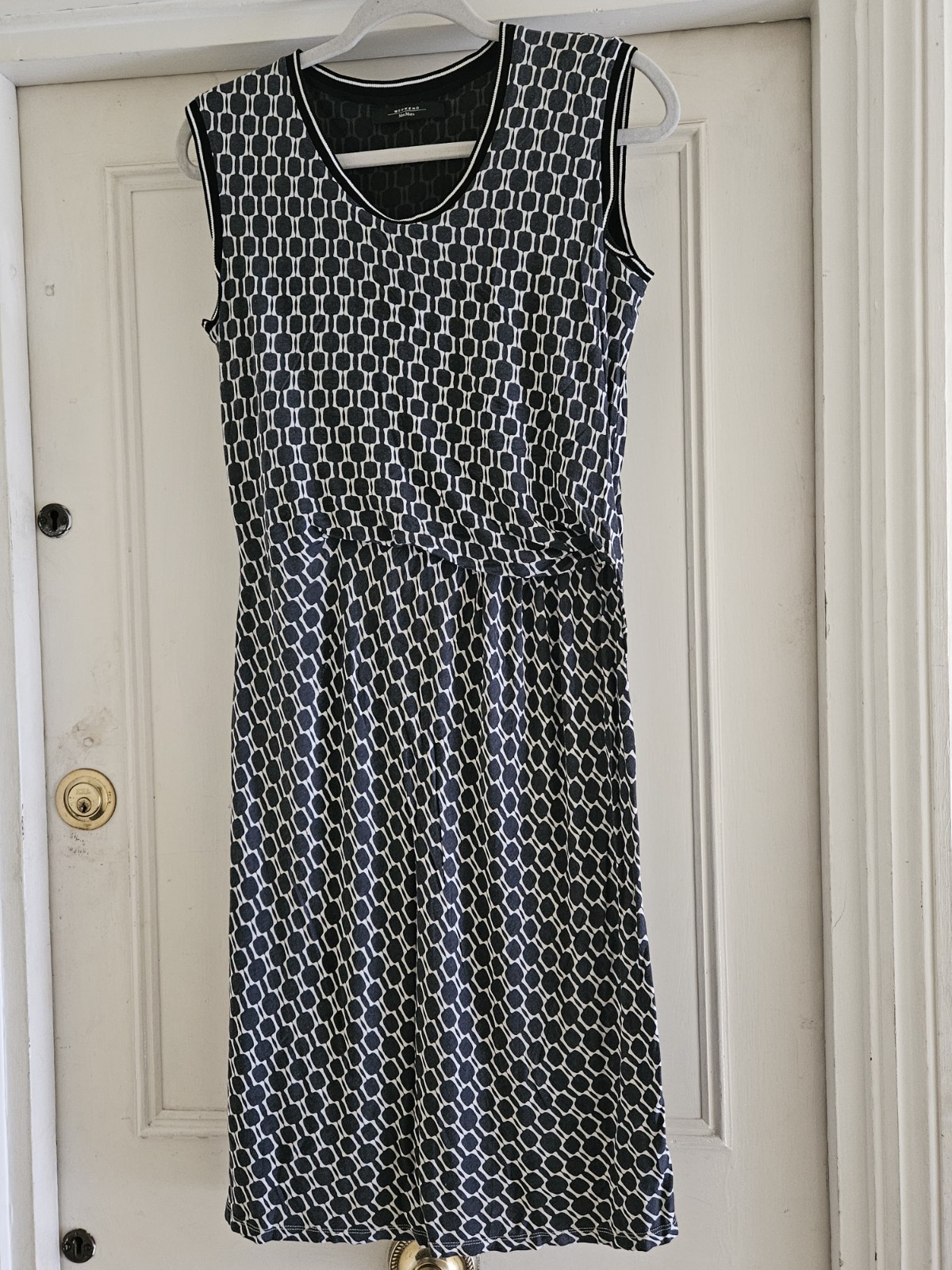 Max Mara Black and White Silk Jersey Shift Dress – M