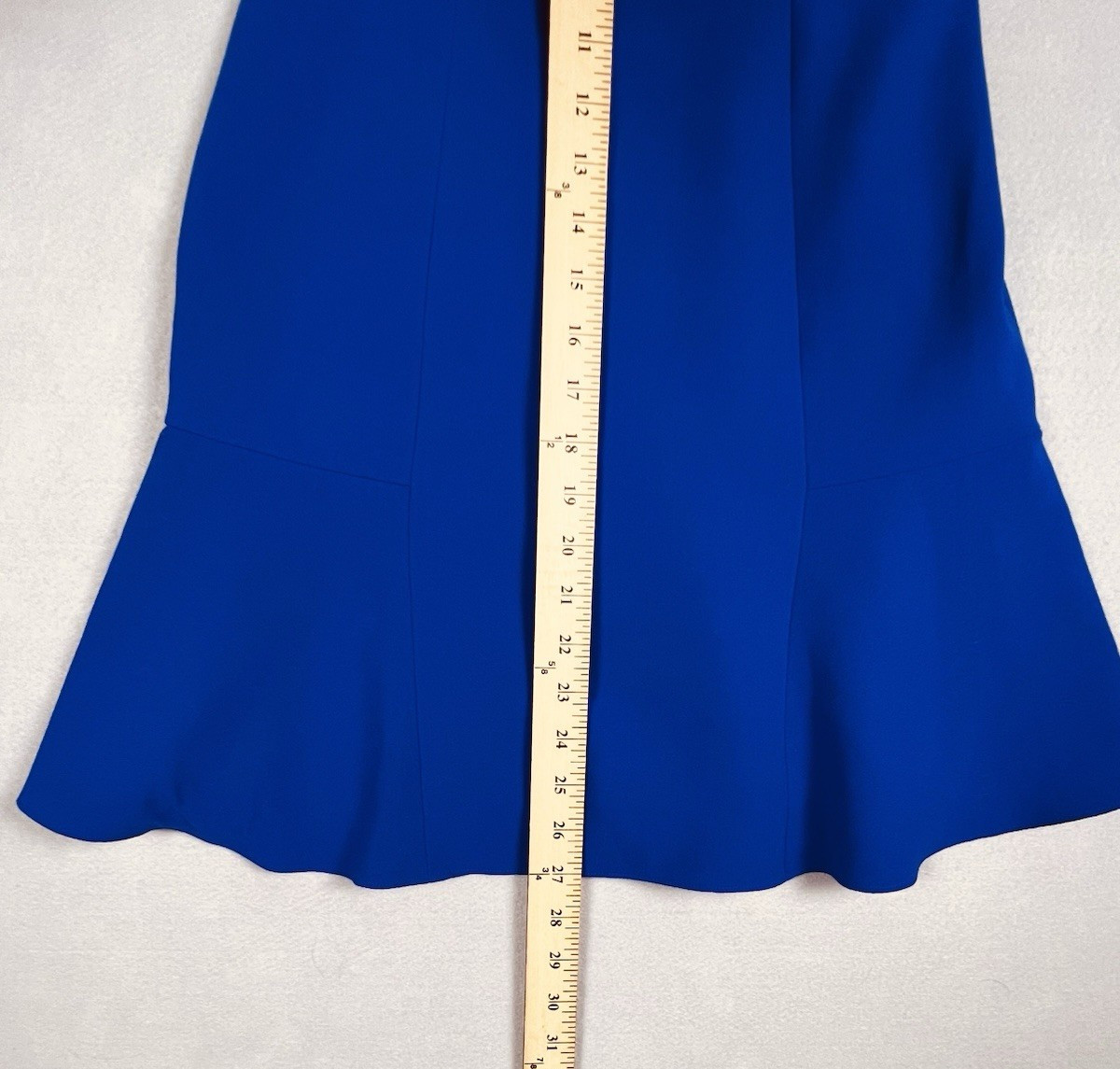 BCBG BCBGMAXAZRIA Dress Alandra Off Shoulder Flounce Hem Larkspur Blue Women’s 2