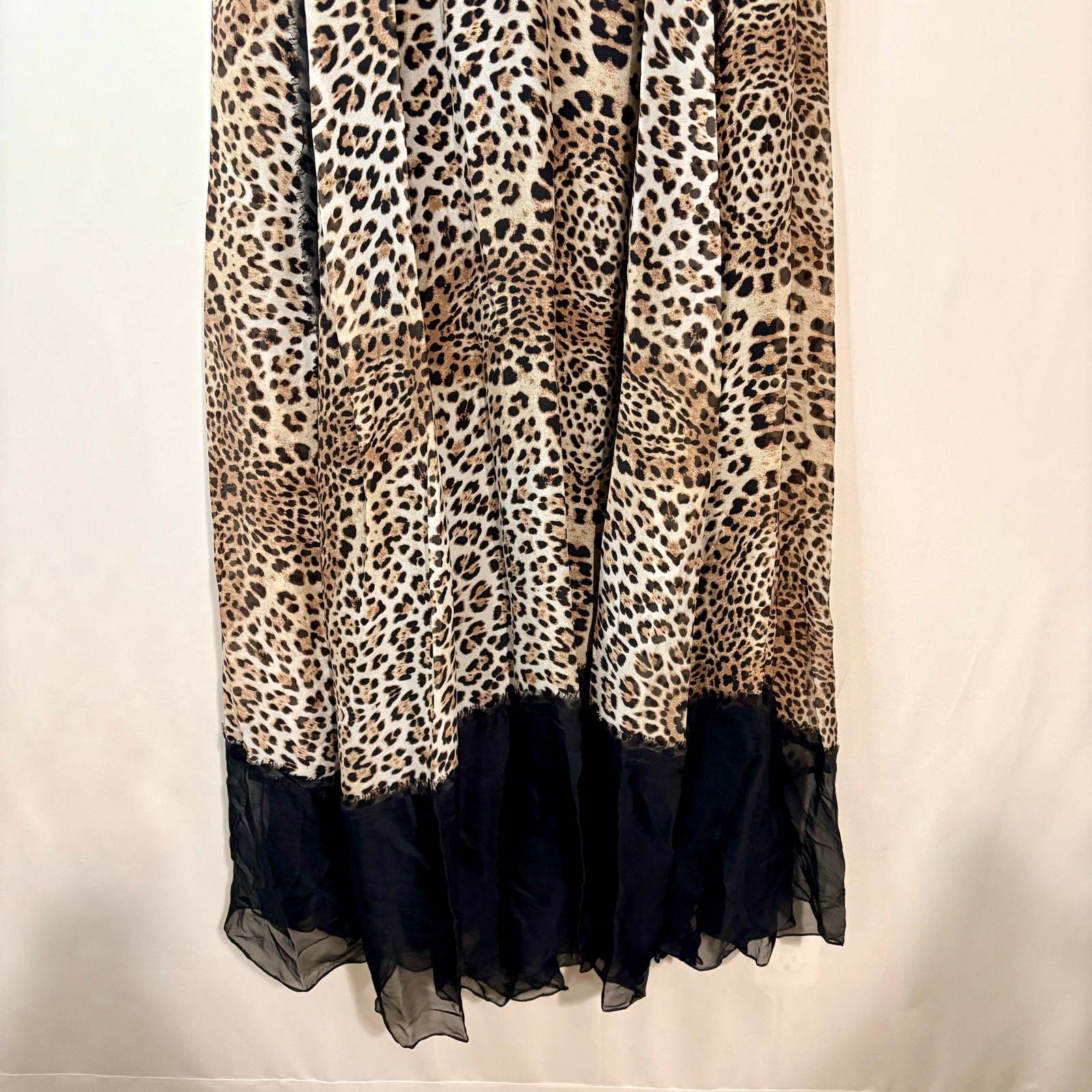 Mandalay Women’s Leopard Print Silk Maxi Evening Dress Size 12 NWT Sleeveless