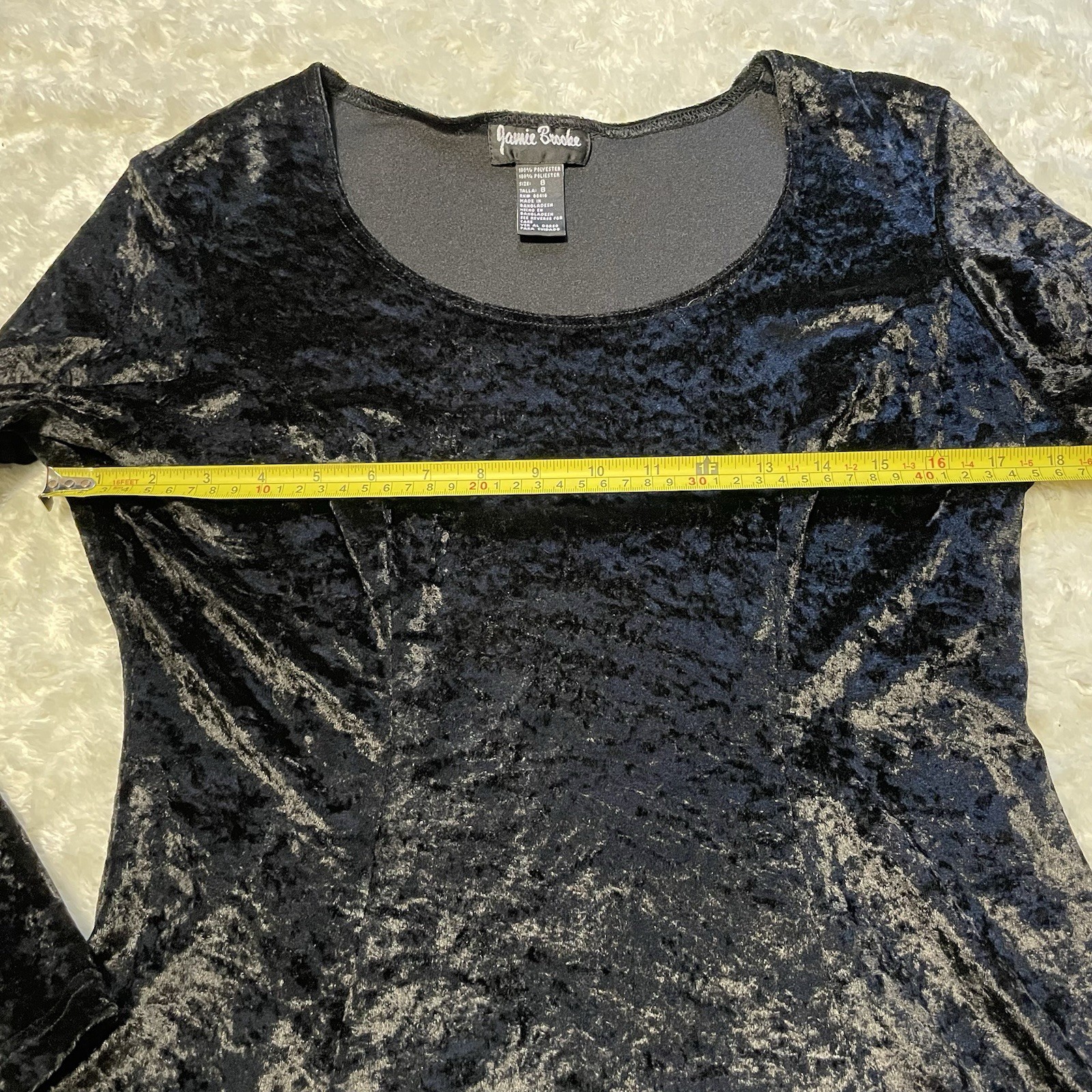 vintage y2k goth witchy black crushed velvet dress 8 dark fairy long-sleeve boho
