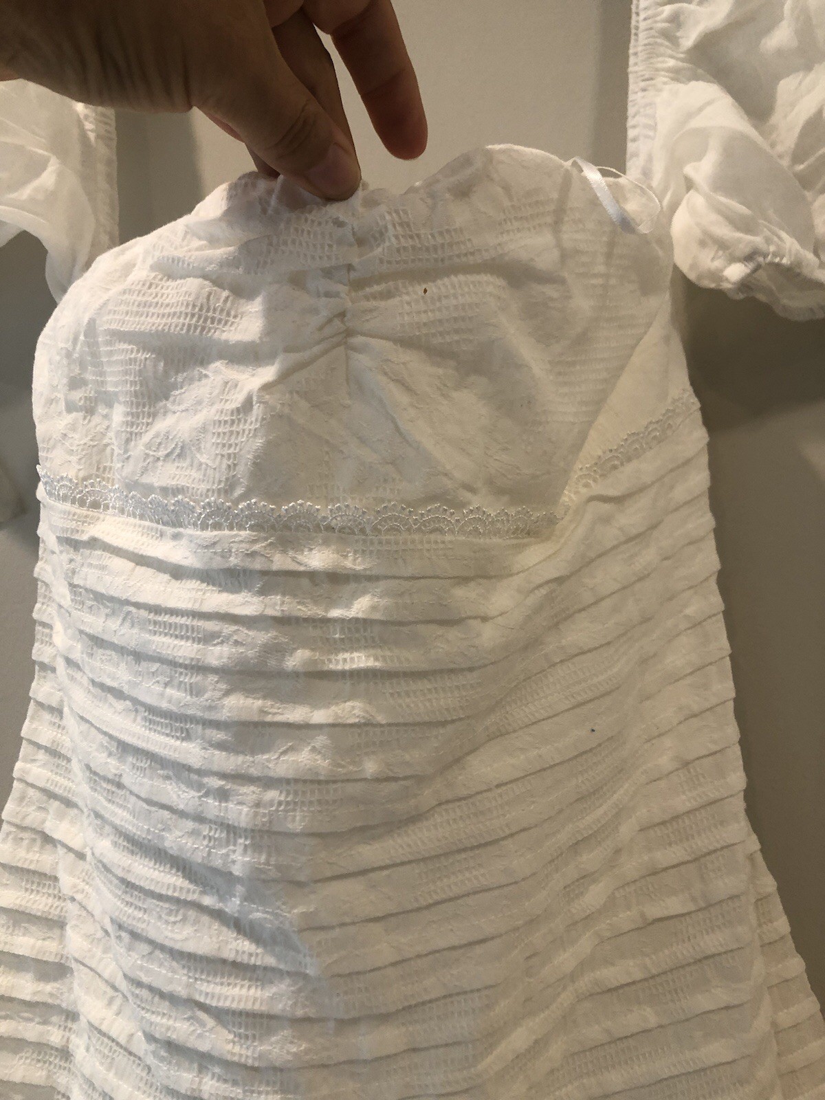 HELLO MOLLY White Baby Doll Puff Sleeves Mini Cloud Dress Women’s Size S / US 4
