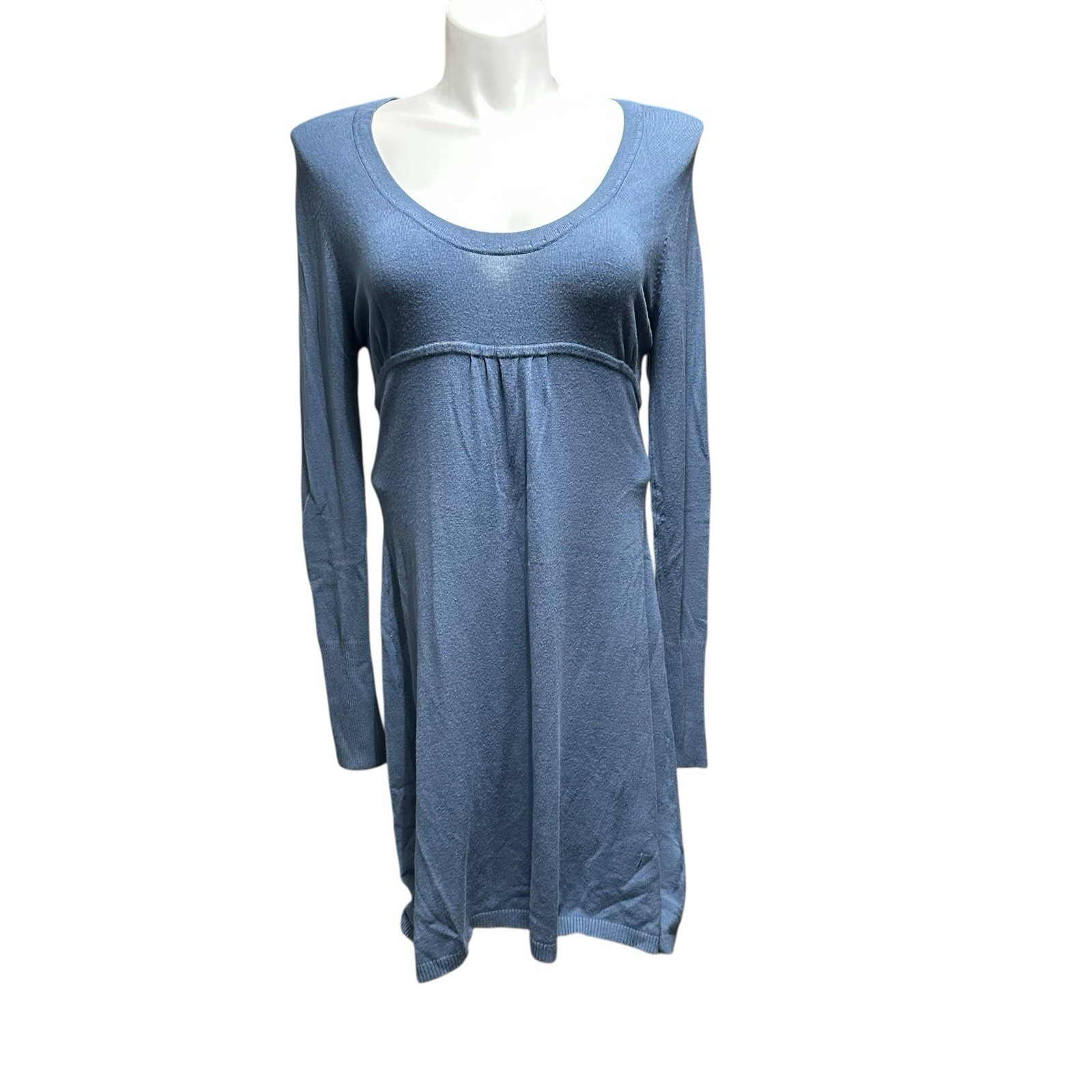 Vertigo Paris Women’s Large Sweater Dress Blue Long Sleeve Comfy Knee Length