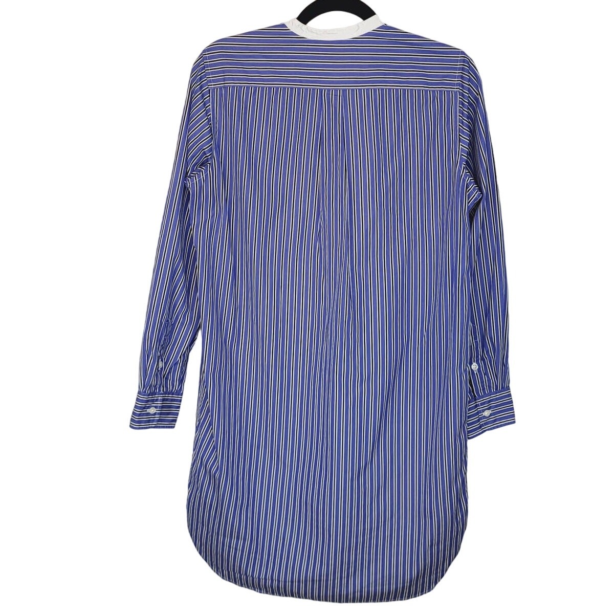 Polo Ralph Lauren Striped Bib Stand Up Collar Shirt 100% Cotton Tunic/Dress Sz 8