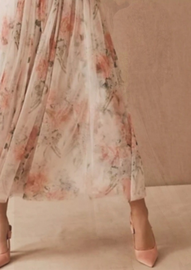 Needle and Thread White/Multi Sweet Posy Bodice Ankle Gown Dress .UK 10/ US 6