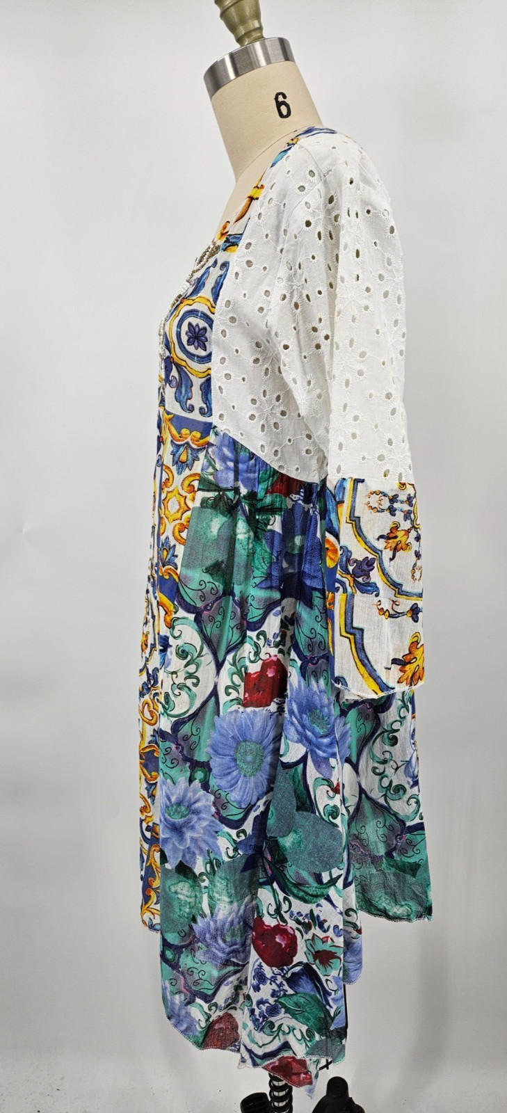 Bottega Positano Beaded Dress Womens One Size Cotton Majolica Eyelet