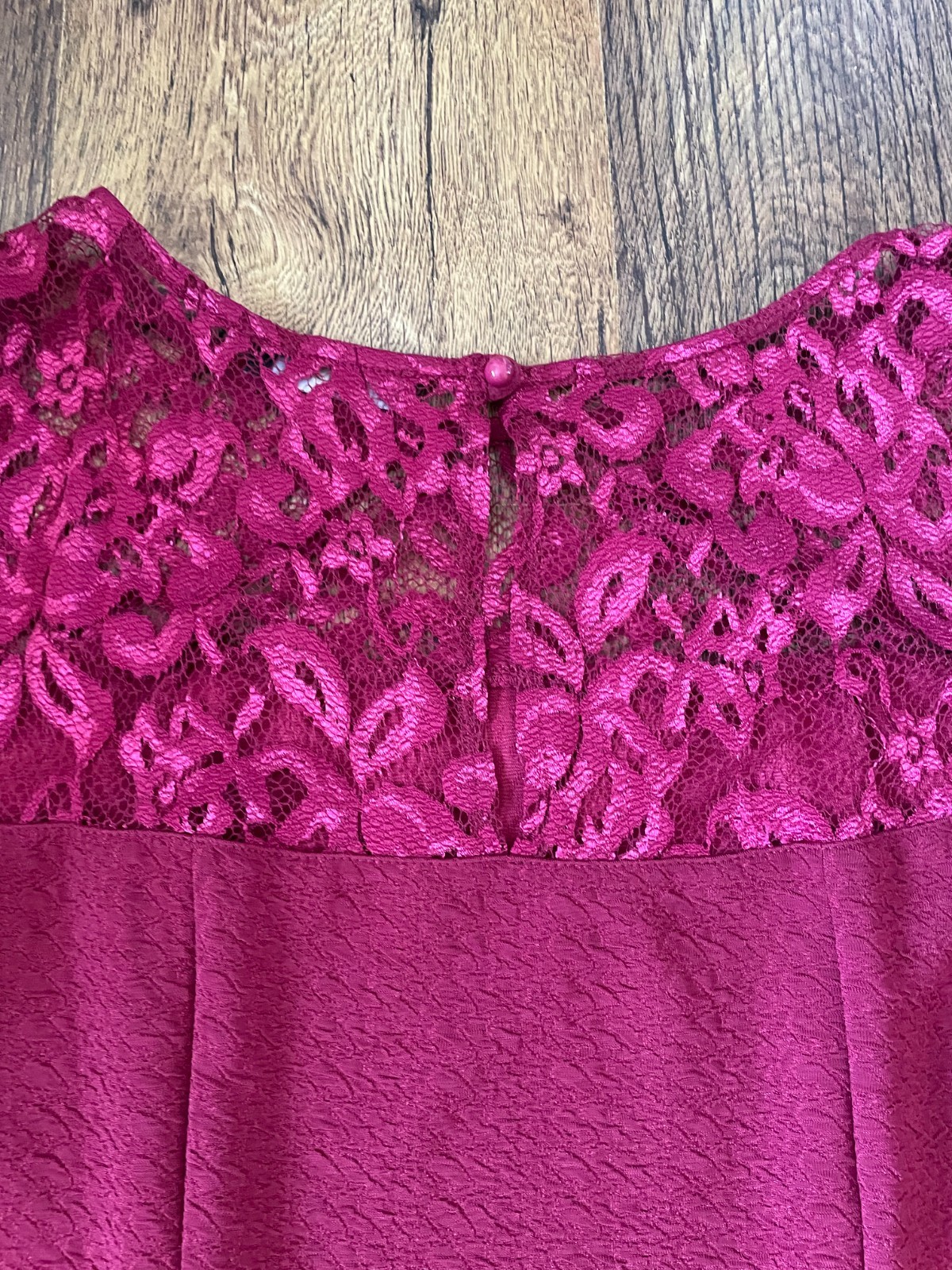 Moda by George burgundy bodycon dress with lace details uk 18 eur 46