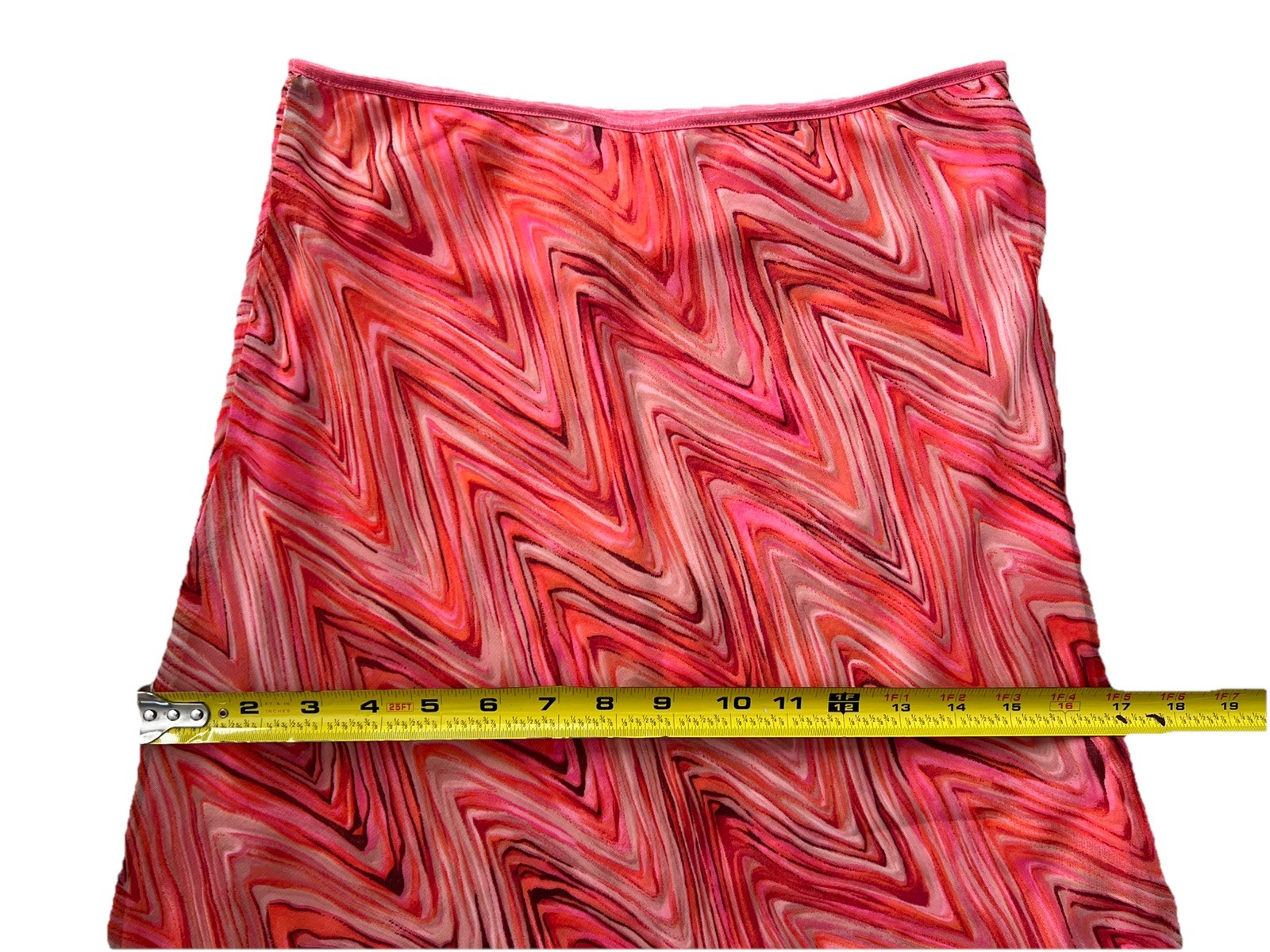 Vintage Y2K Wrapper Strapless Vibrant Coral Tube Dress / Skirt M Chiffon USA 90s