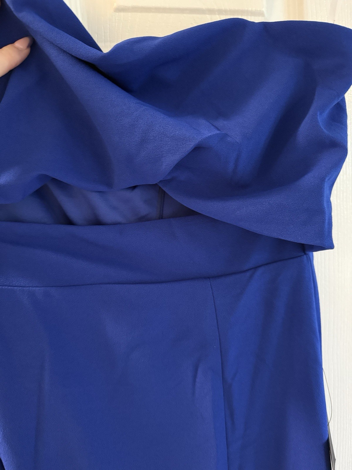 Lulus Strapless Cutout Column Maxi Dress Electric Blue NWT SZ LG