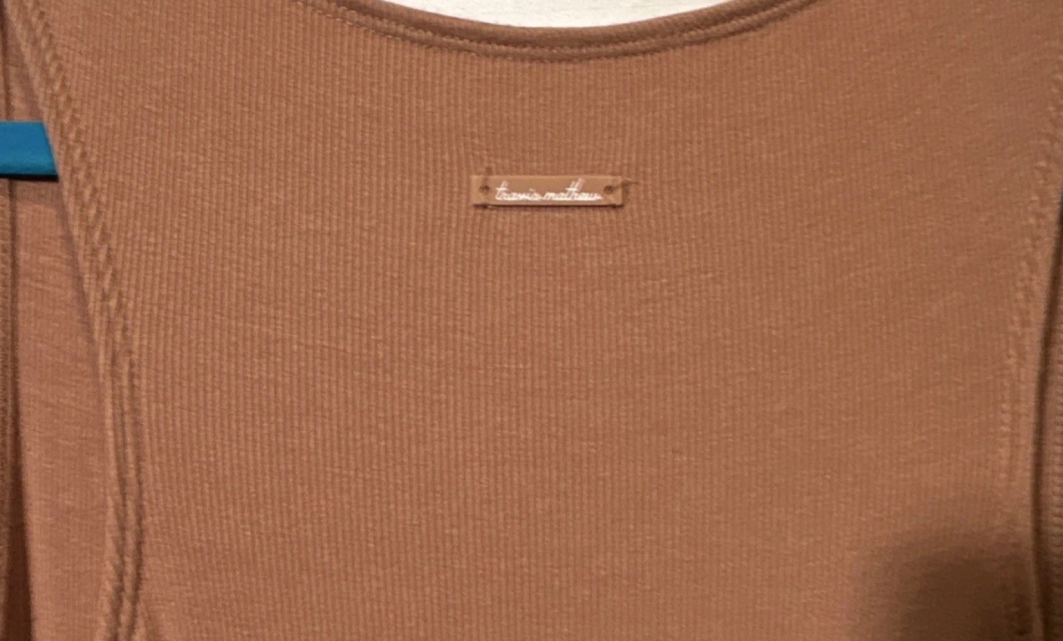 Lou & Grey Brown Ribbed Knit Tank Dress Round Neck Sleeveless Midi Pullover L