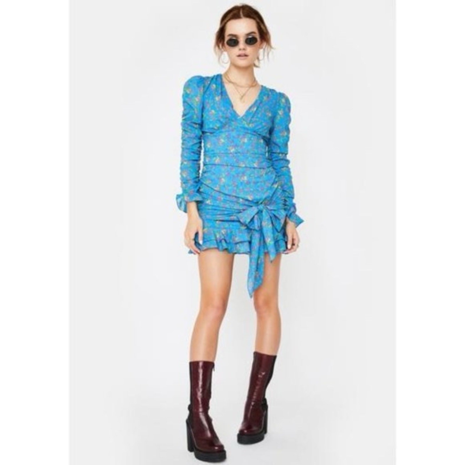 For Love & Lemons $265 Bahama Mini Dress LG EUC