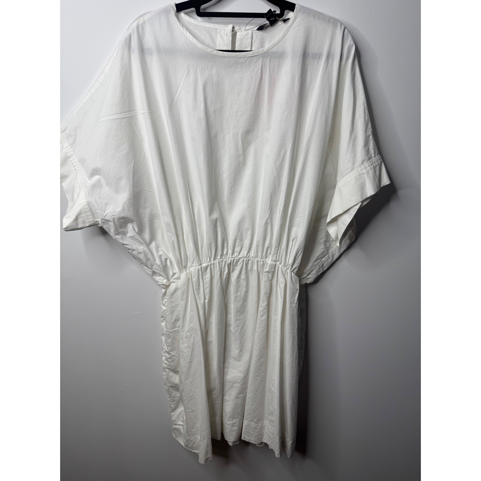 Banana Republic Womens White Cotton Dolman Sleeve Elastic Waist Mini Dress XL