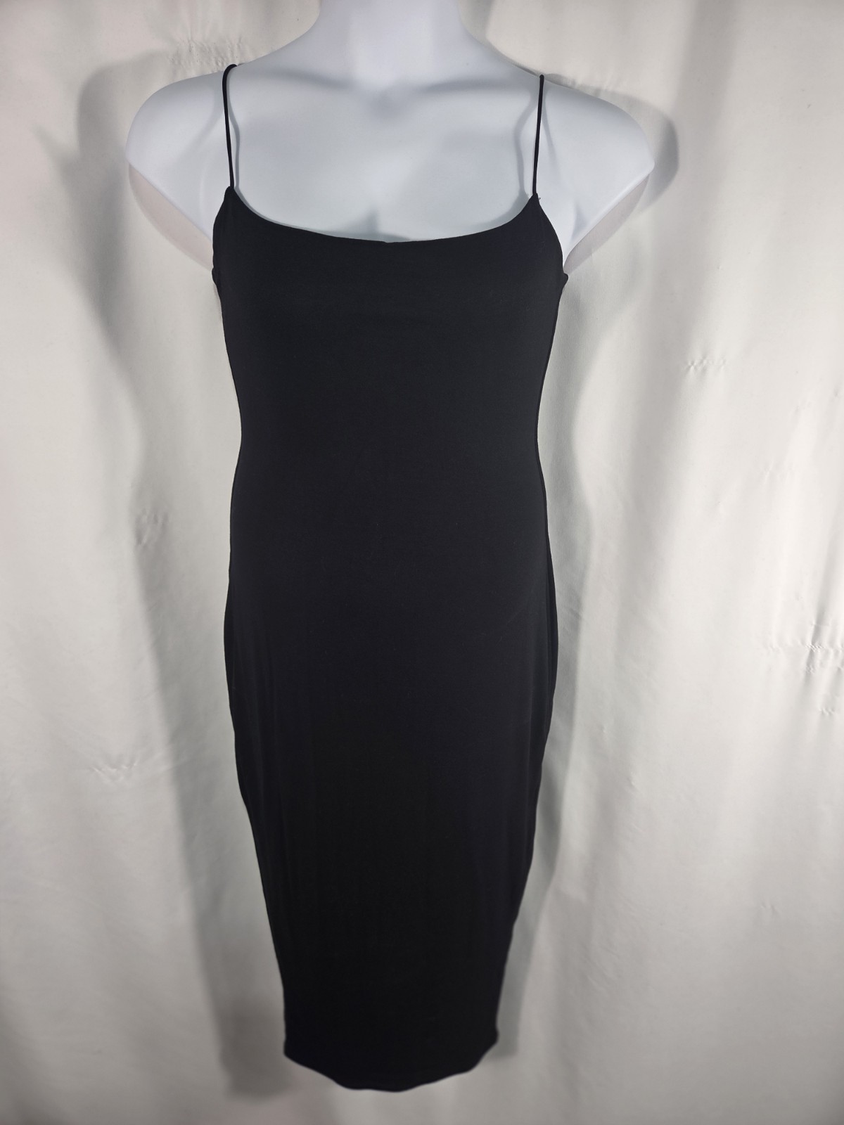 Nakedness Wardrobe NWT Women’s Spaghetti Strap Fitted Tube Dress Opaque Black 1X