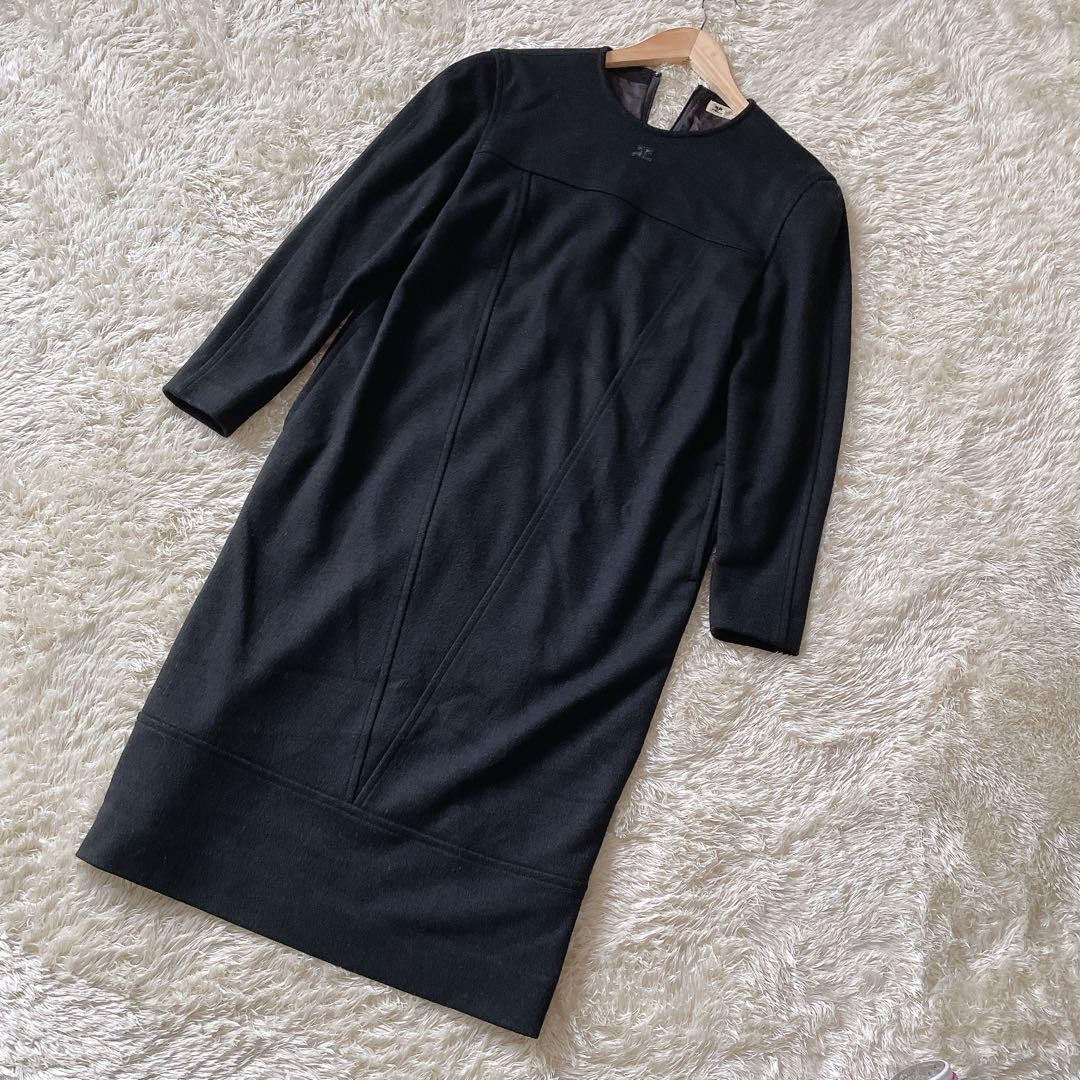 Courreges Black Dress Size 11 Length 40 Inches