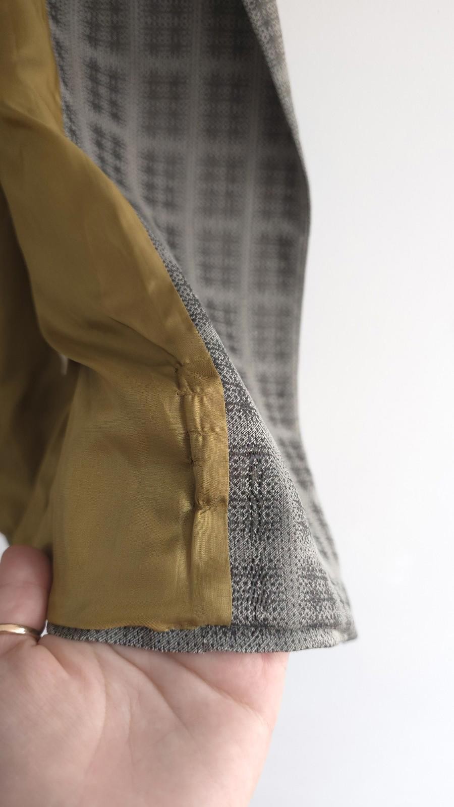 Casch by Gro Abrahamsson Grey Brown Check Sleeveless Dress Buttons Scandi -Sz 40