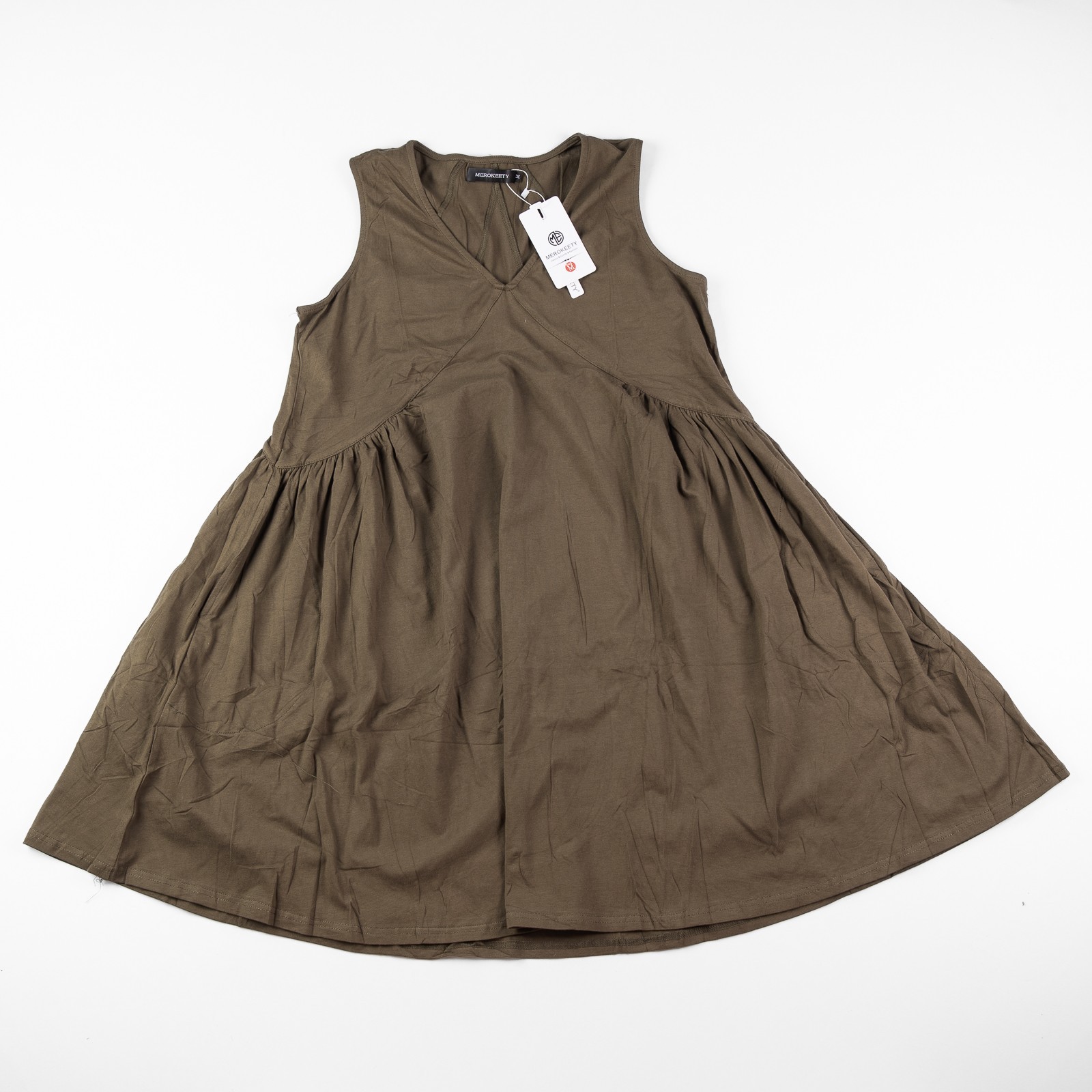 Merokeety Olive Women’s Medium Sleeveless V-Neck Mini Casual Sundress NWT