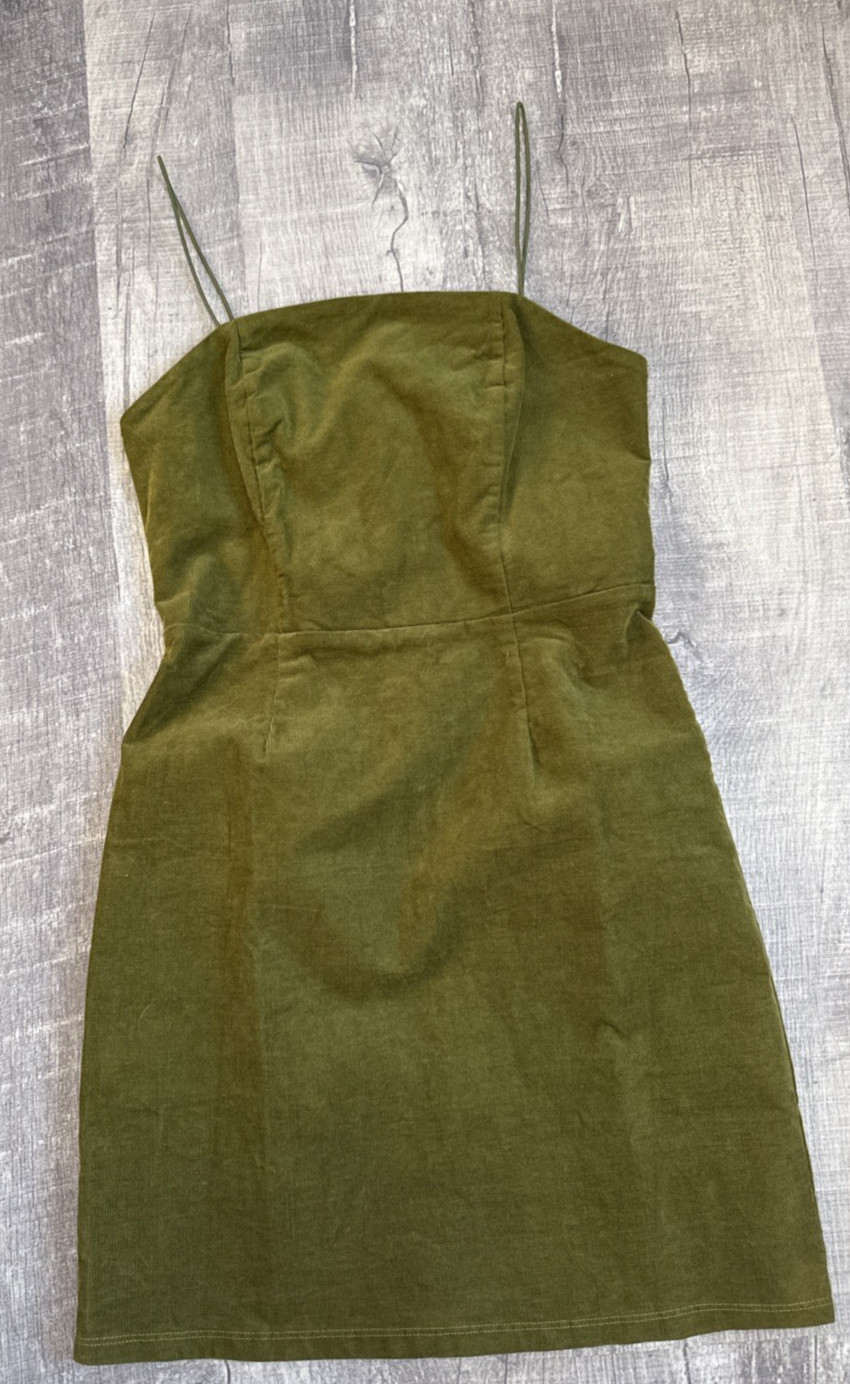 Urban Outfitters Women Size 2 Green Corduroy Mini Sheath Dress