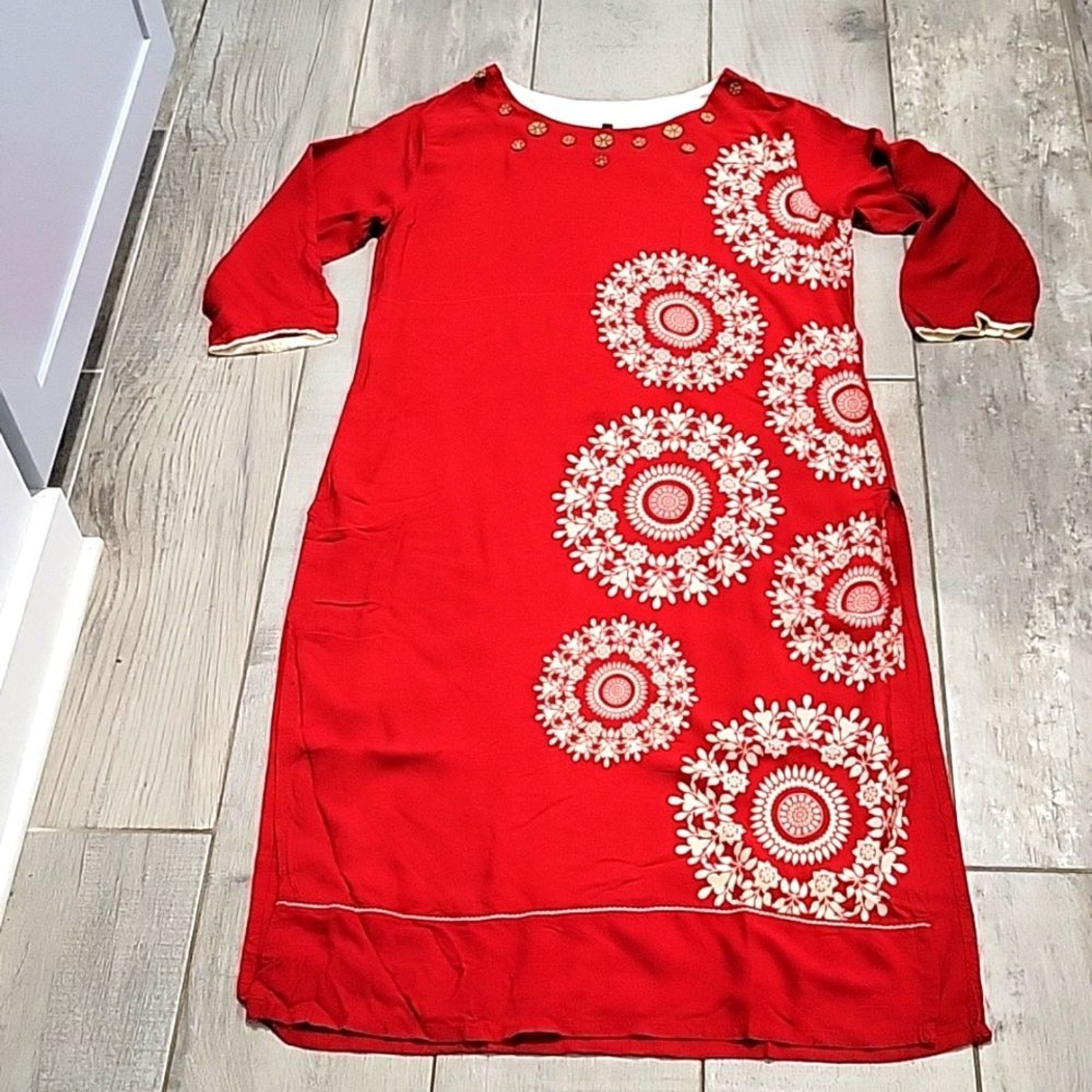 Unknown source organic connect cotton long midsize red dress size XXL