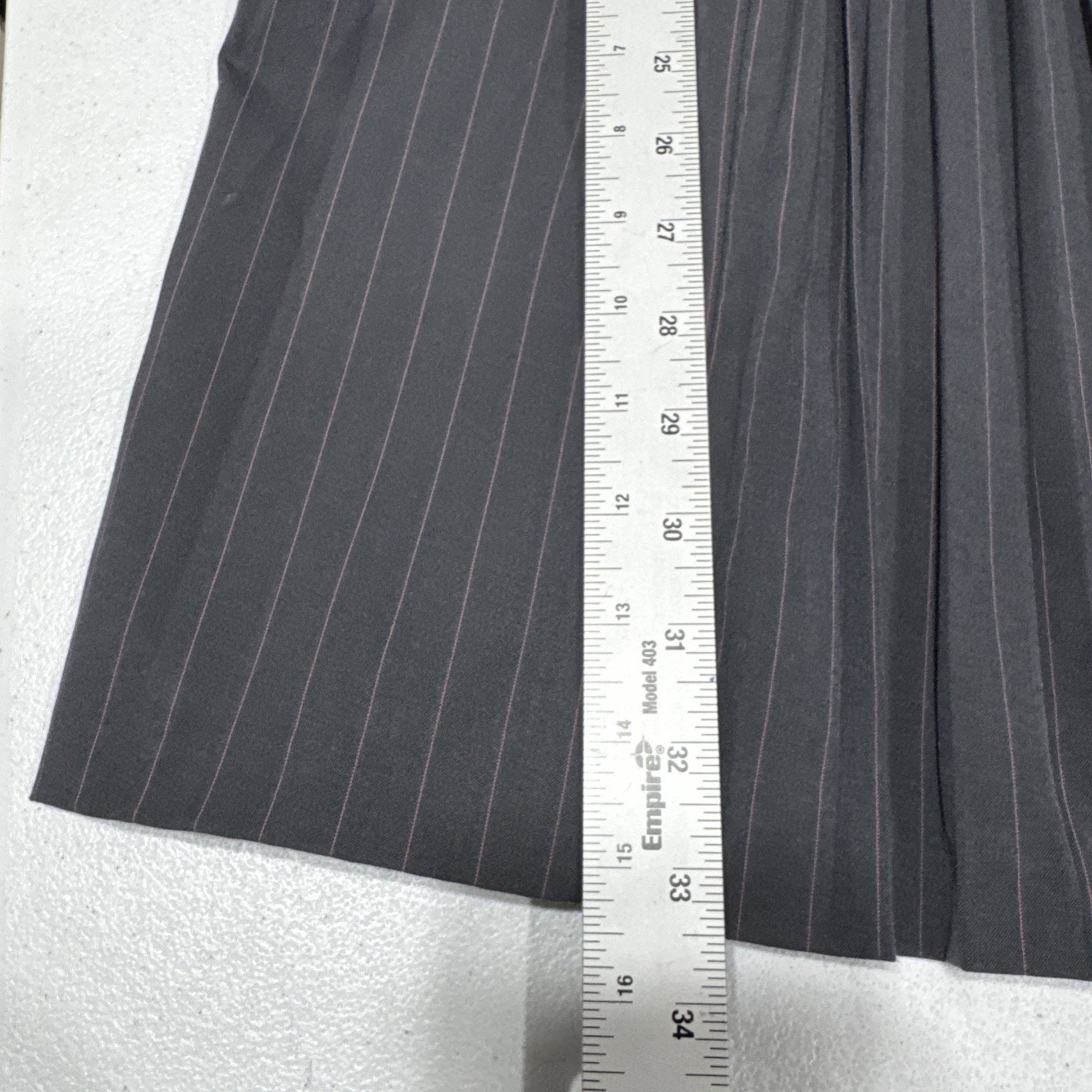 Bebe Dress Fit & Flare Pleats Mesh Chest Back Womens Sz 6 Gray Pink Pinstripes